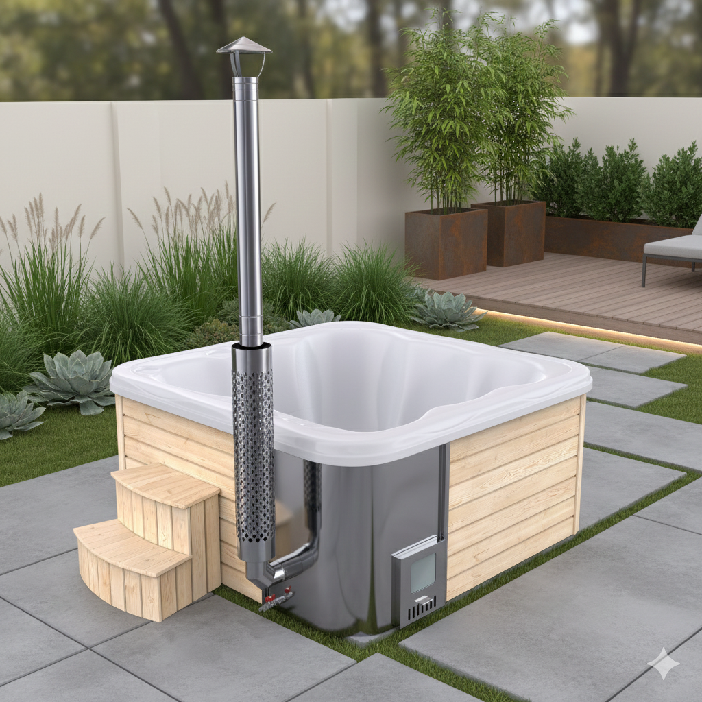 SPANOVA Hottub Whirlpool 220 Fichte im Garten