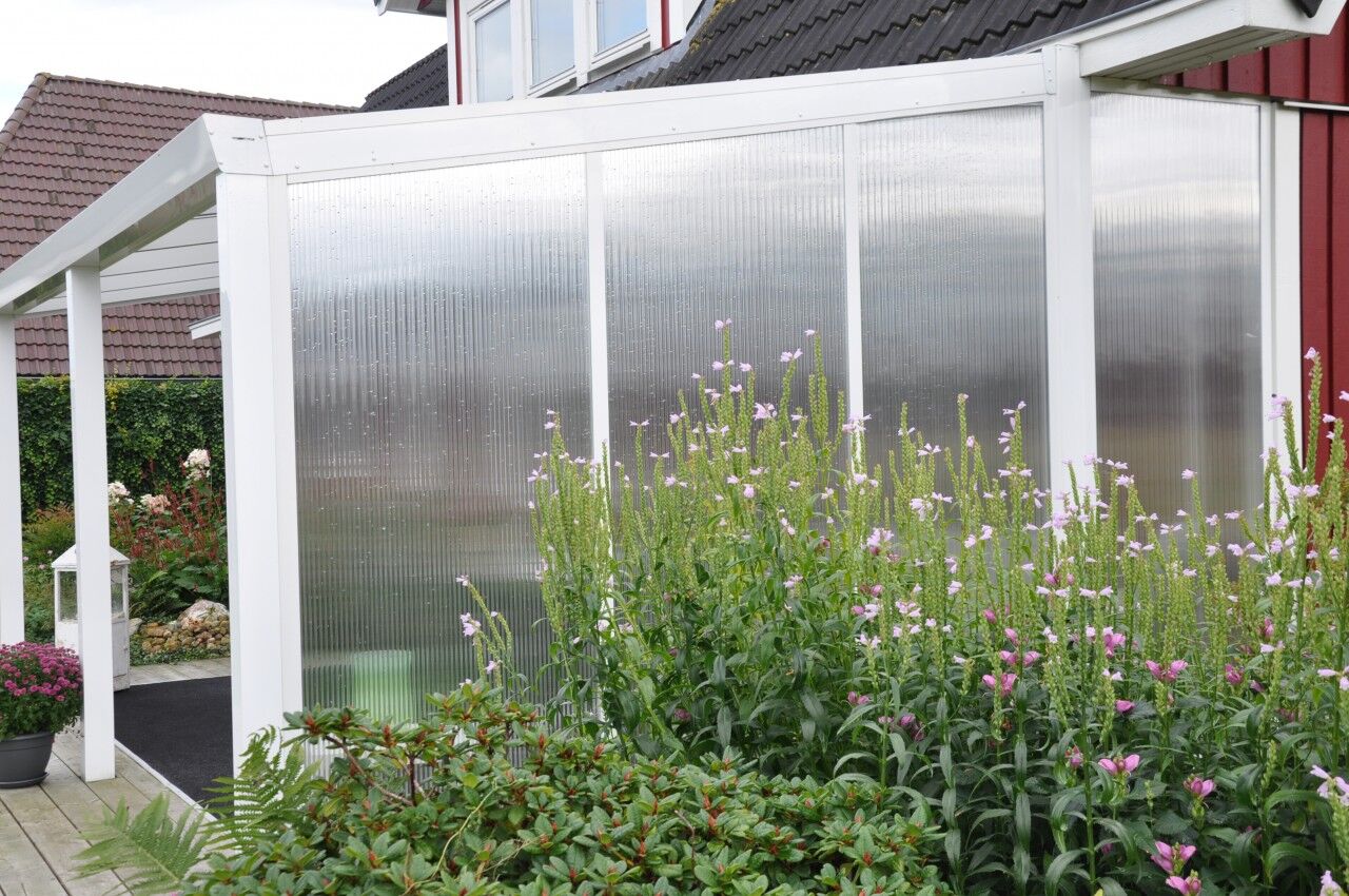 Seitenwand aus Polycarbonat anthrazit opal 2,5 m
