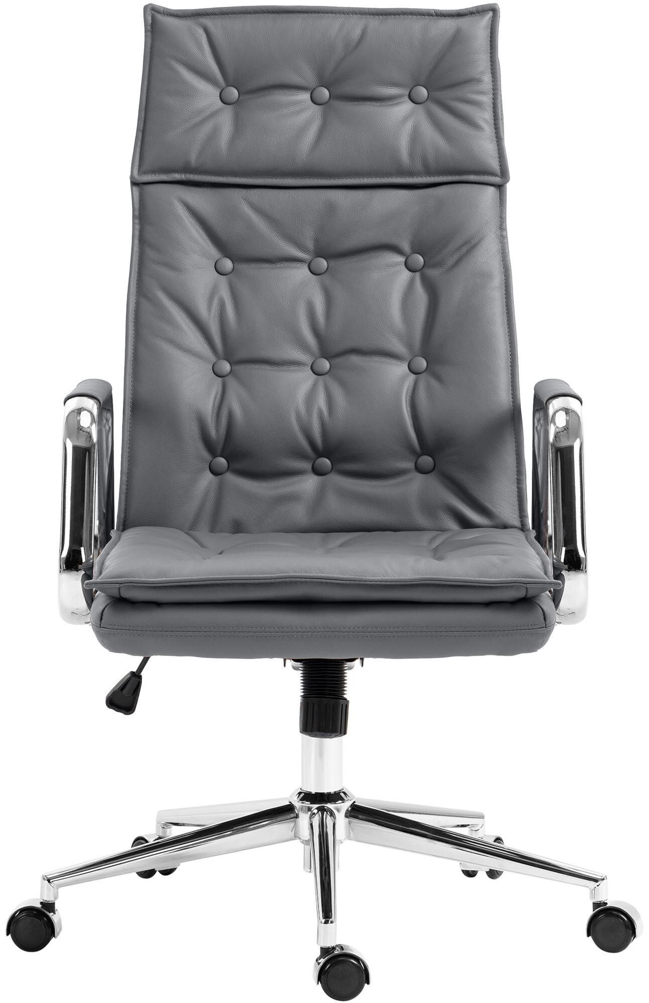 Bürostuhl Sotira Echtleder, grau