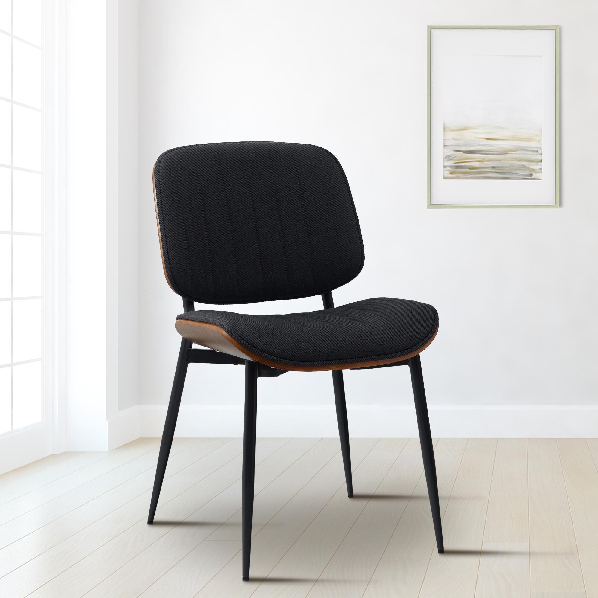 Besucherstuhl Tiffin Stoff, walnuss/schwarz