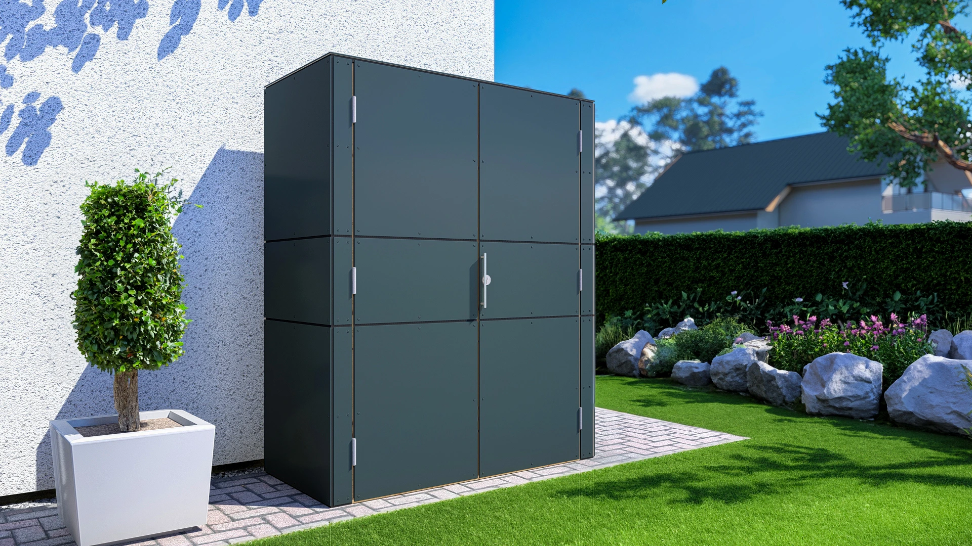 Terrassenschrank Terrace High anthrazit im Garten