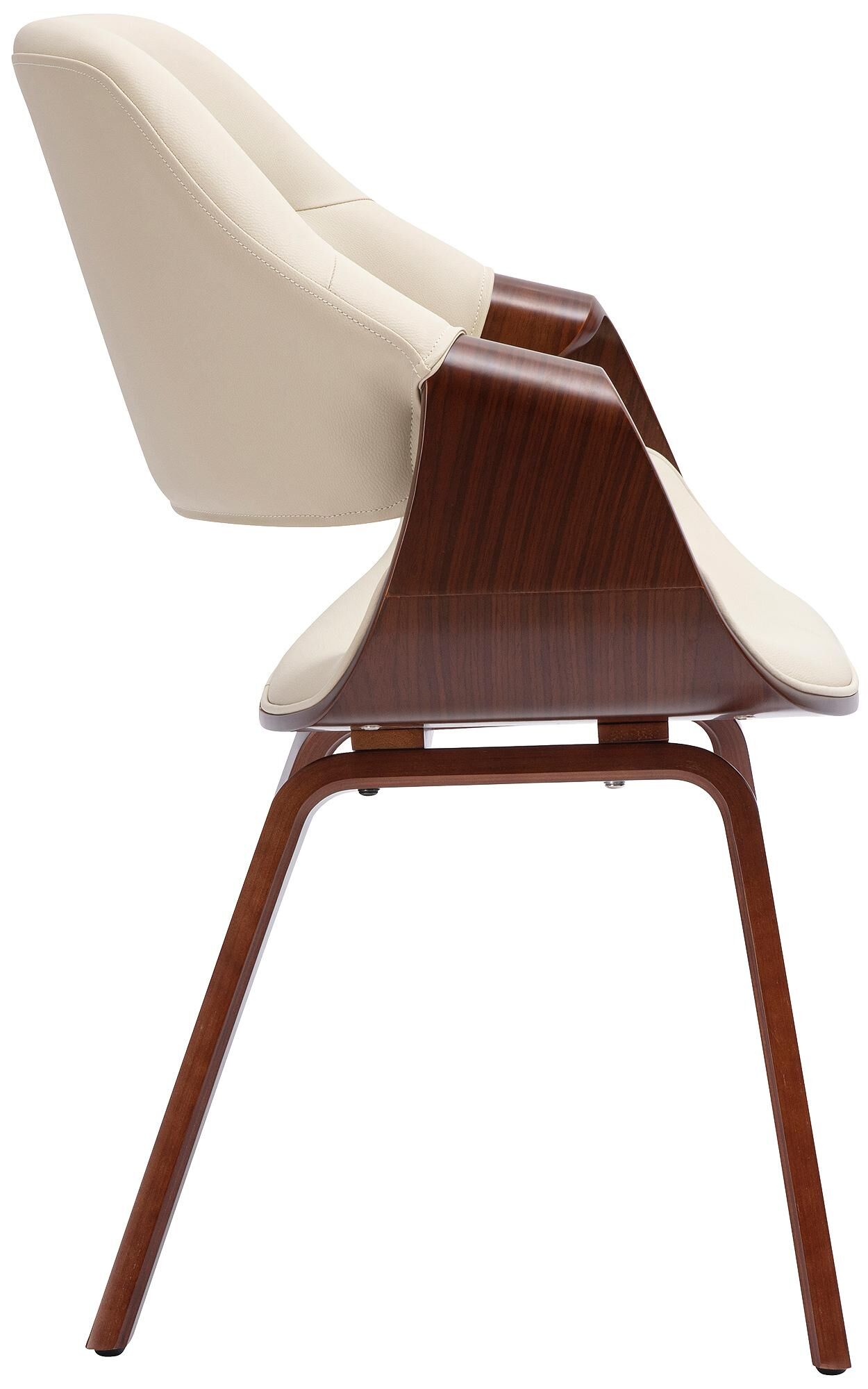 Esszimmerstuhl Maira Kunstleder, walnuss/creme