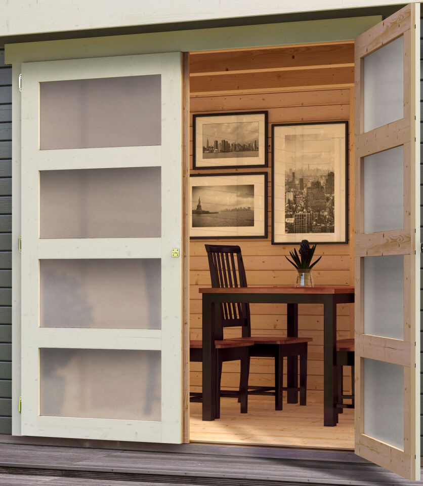 Flachdach Gartenhaus Mühlentrup 1 terragrau