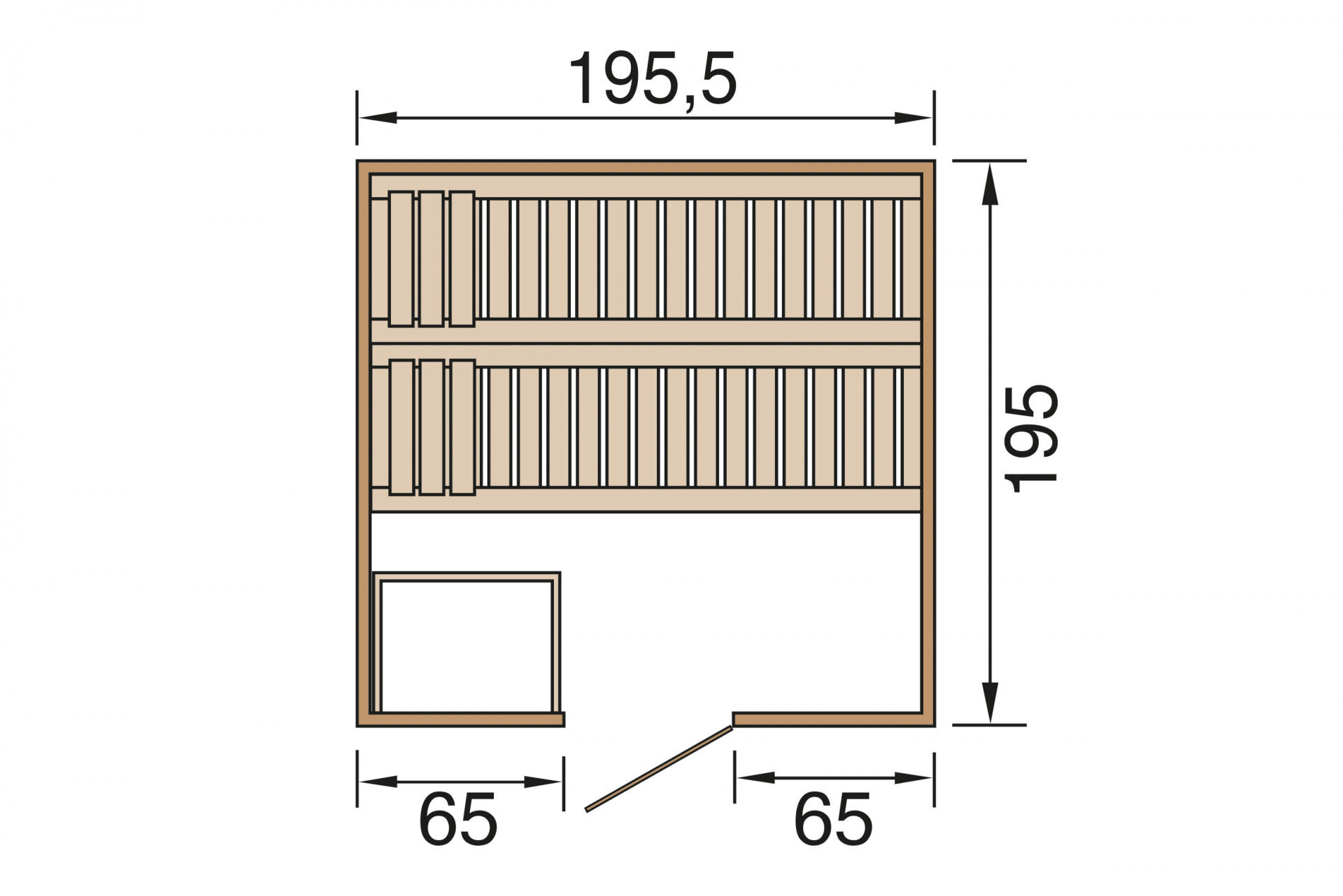weka Premium-Massivholzsauna 45 mm BERGEN 3, ohne Ofen, ohne Beleuchtung