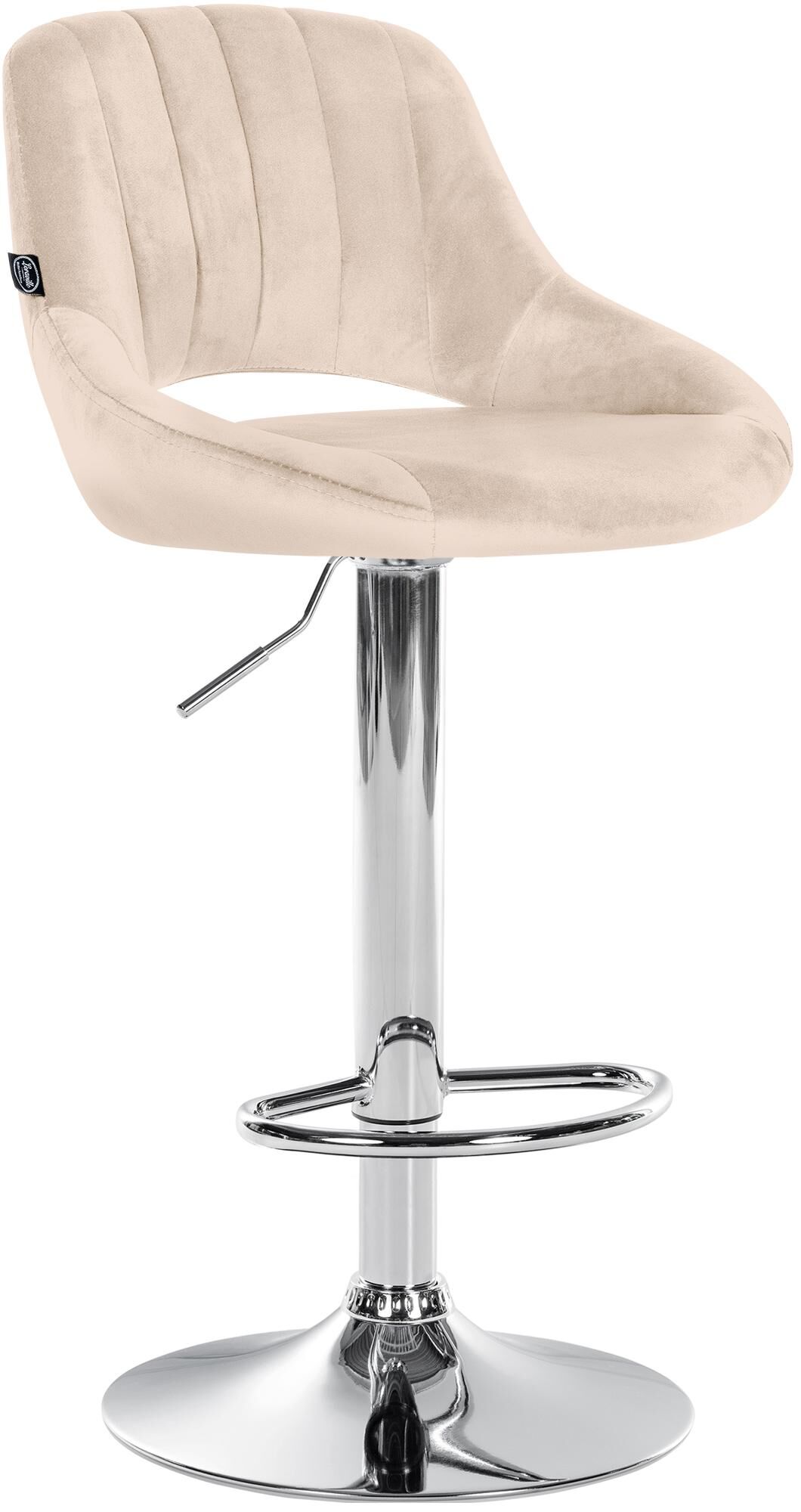 Barhocker Milet Samt chrom, creme