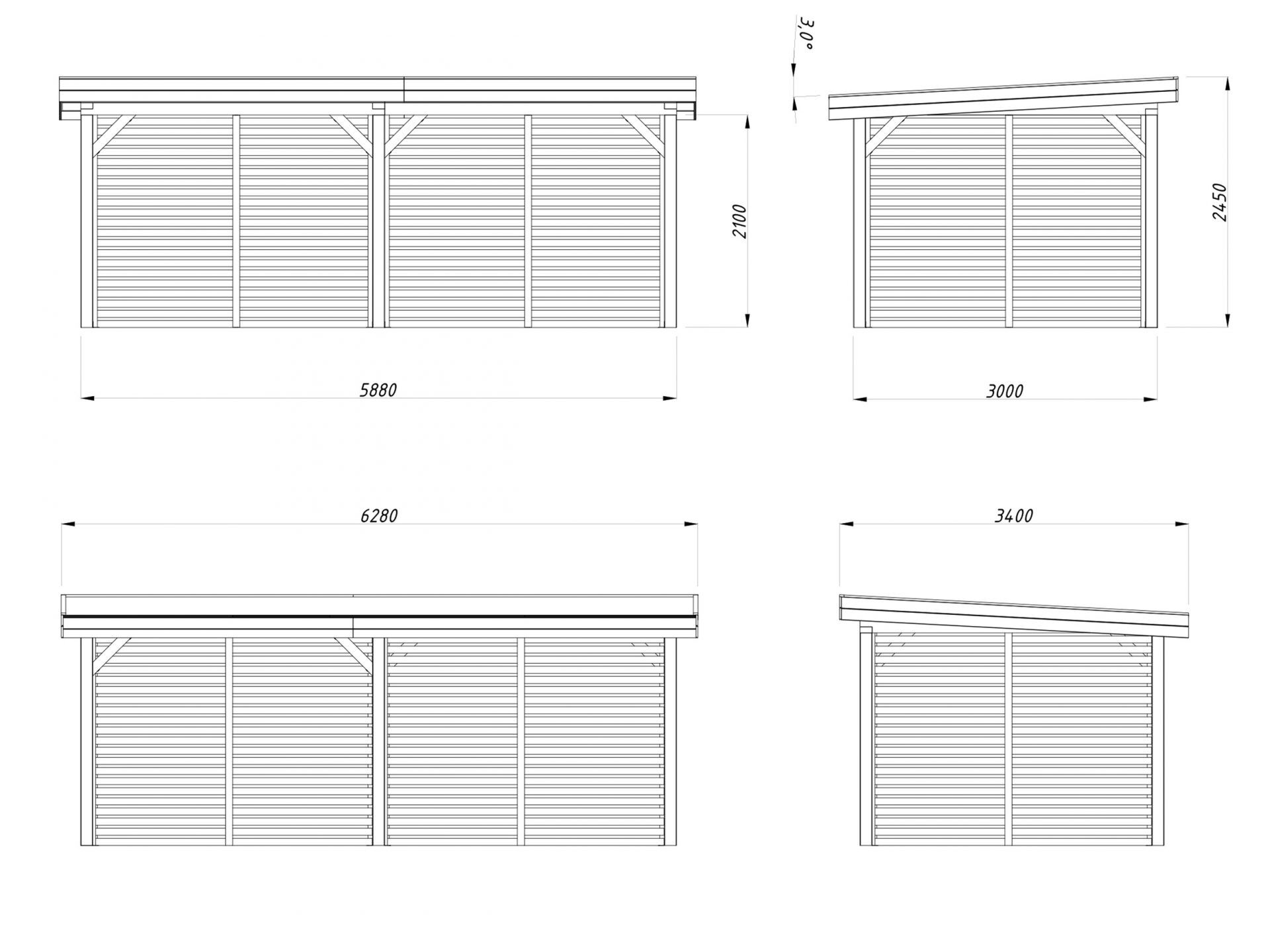 Palmako Pavillon Lenna 16,6 m2 Set 309