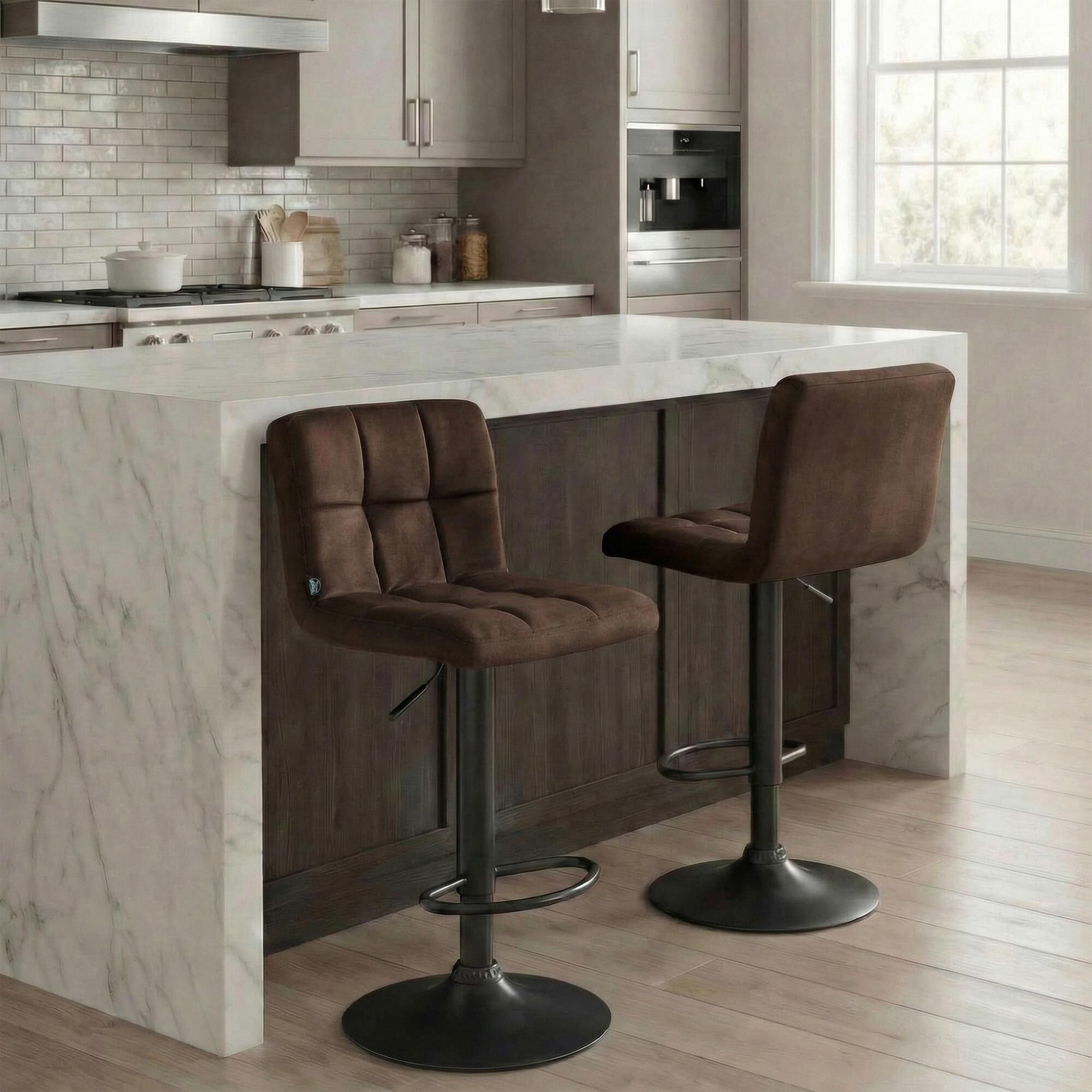 Barhocker Peru Samt schwarz, braun