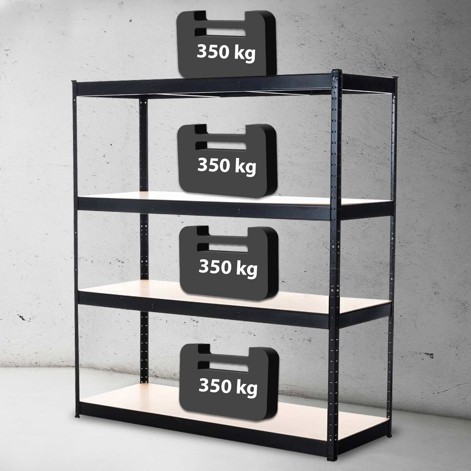 Lagerregal 160x60x180 cm, schwarz