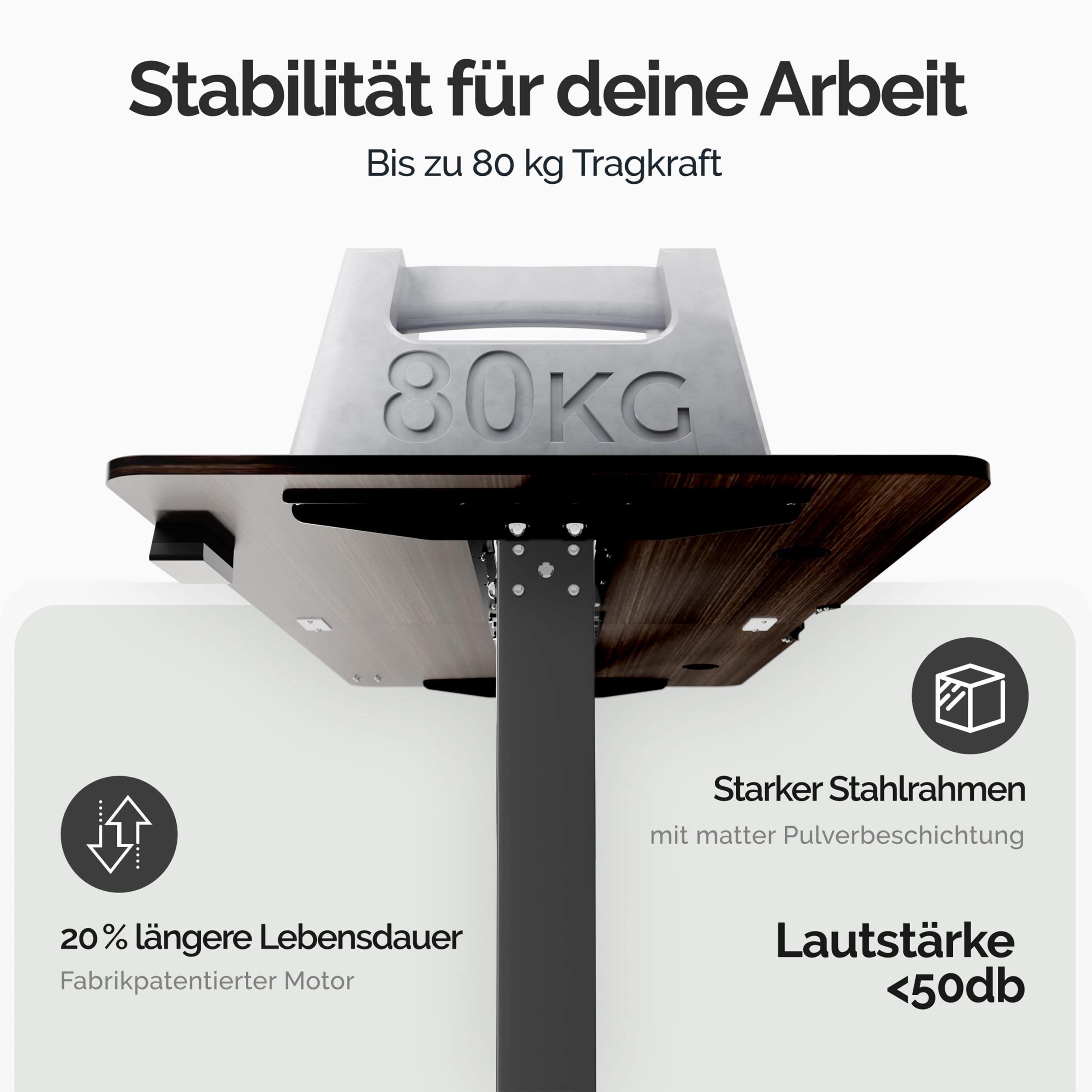 Höhenverstellbarer Schreibtisch Braun 110x60x73-118cm