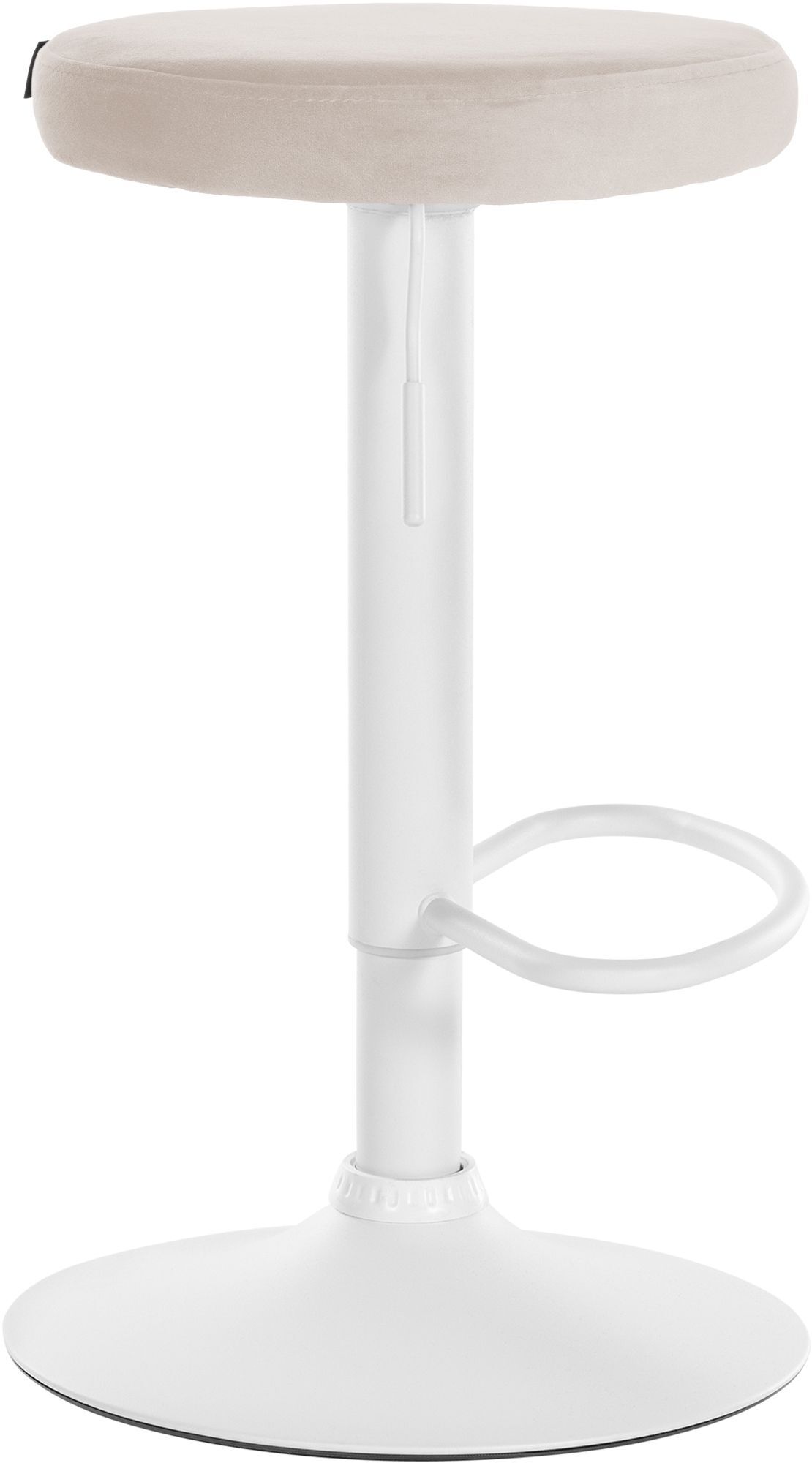 2er Set Barhocker Ponte Samt weiß, creme