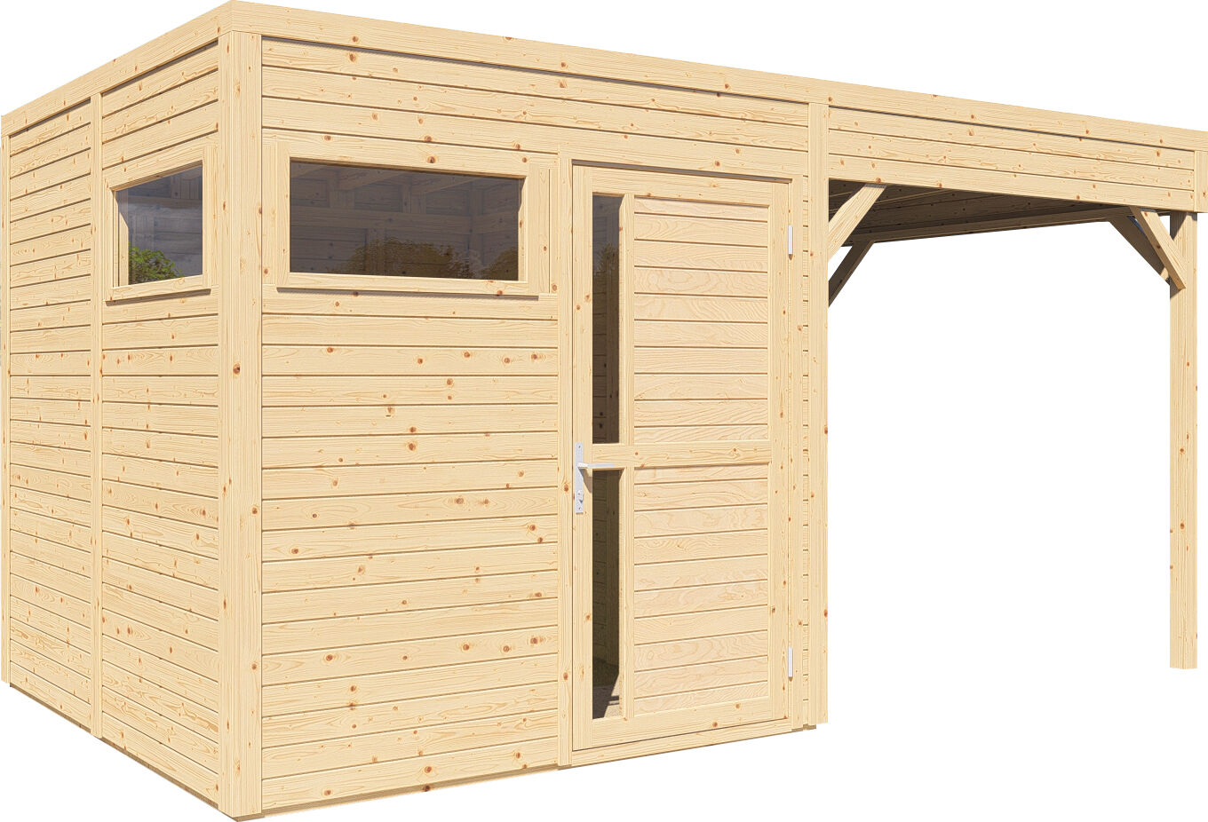 Gartenhaus Cubus 2 Lounge naturbelassen 449 x 234 cm