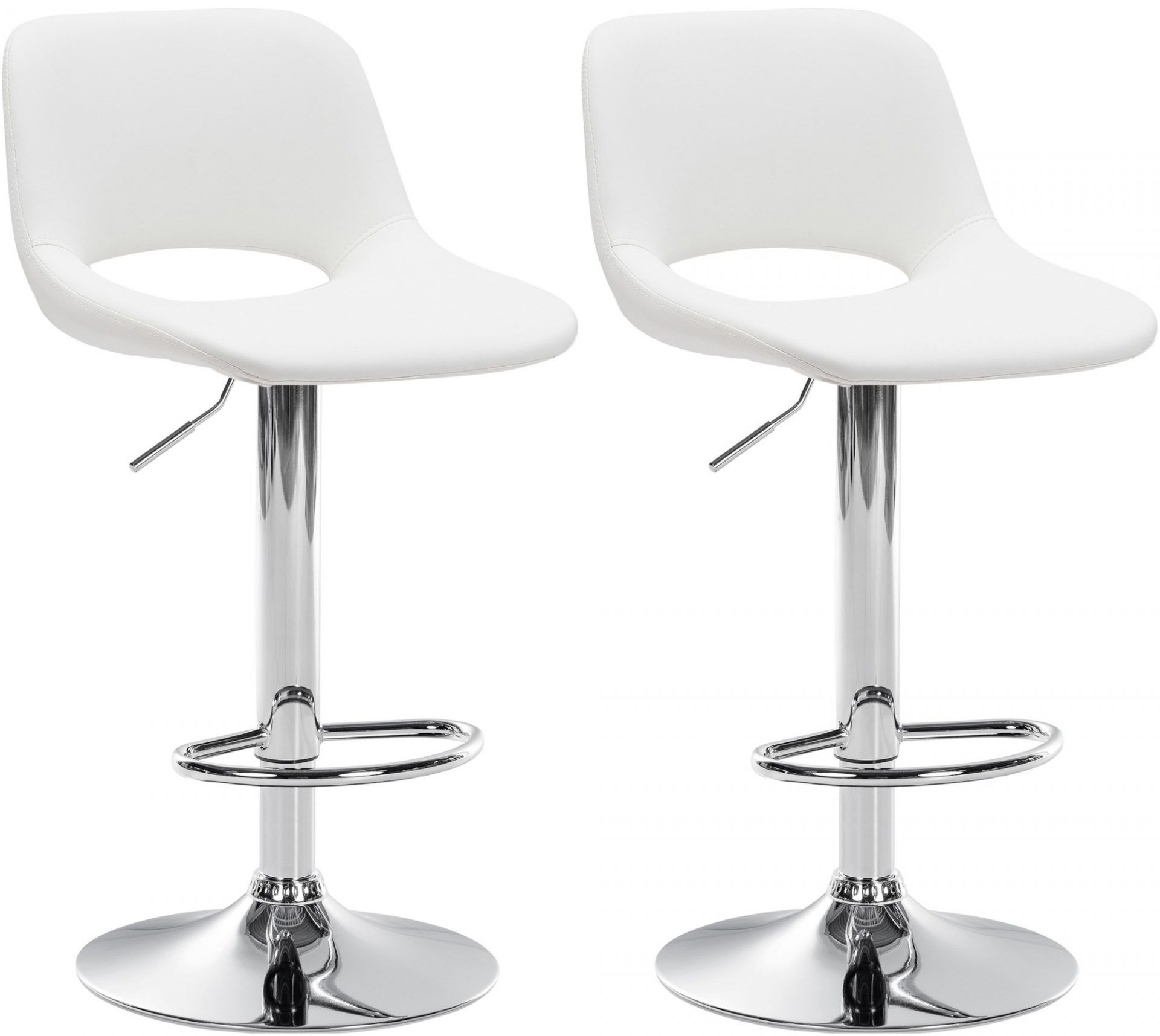 2er Set Barhocker Camden Kunstleder chrom, weiß
