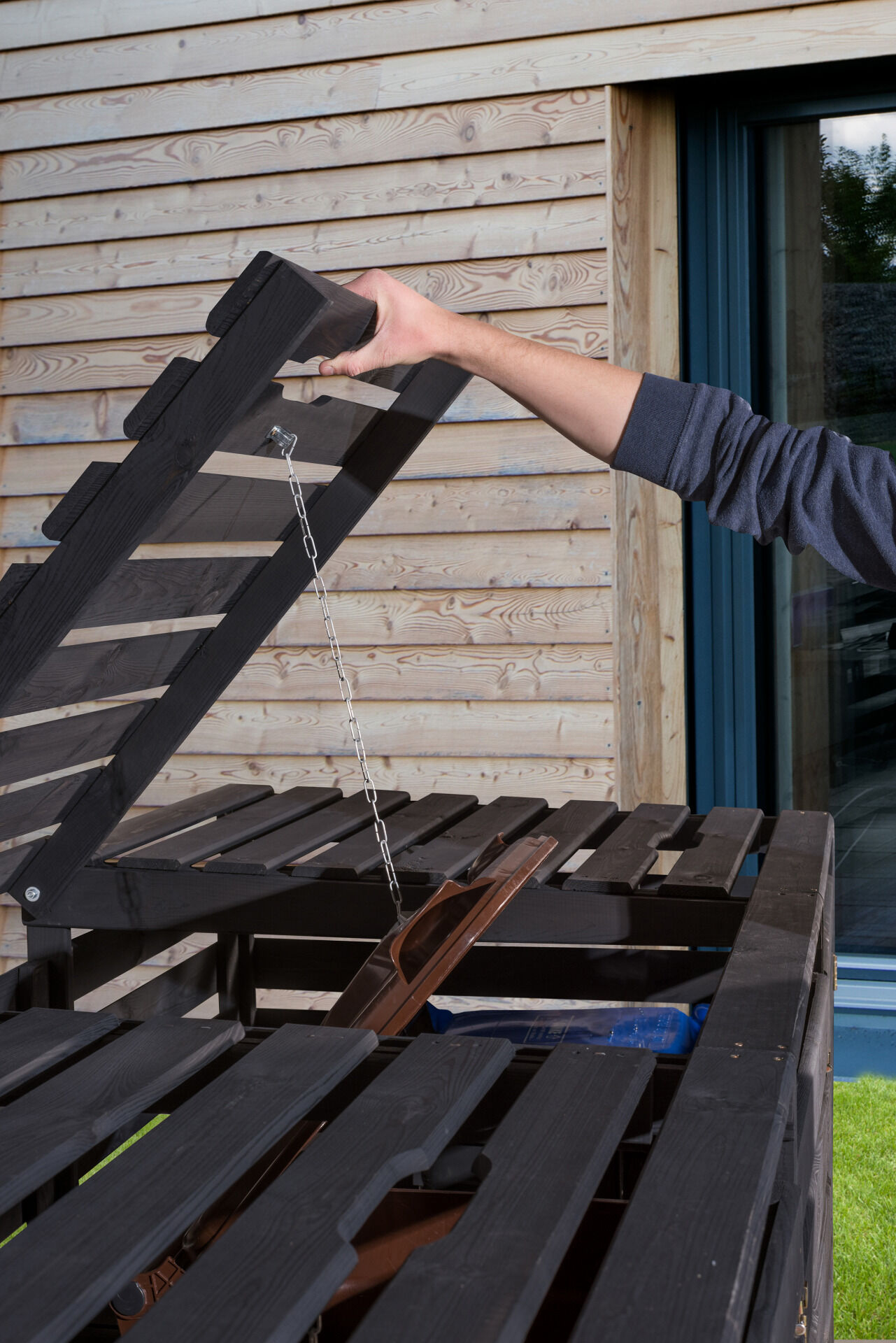 Mülltonnenbox für 2 Tonnen, anthrazit imprägniert