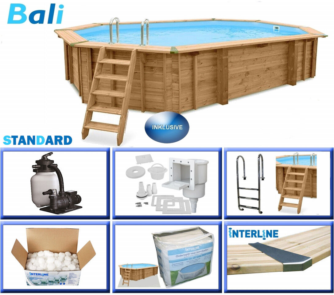 Interline Holzpool Bali 640x400x138 cm, Basic Set