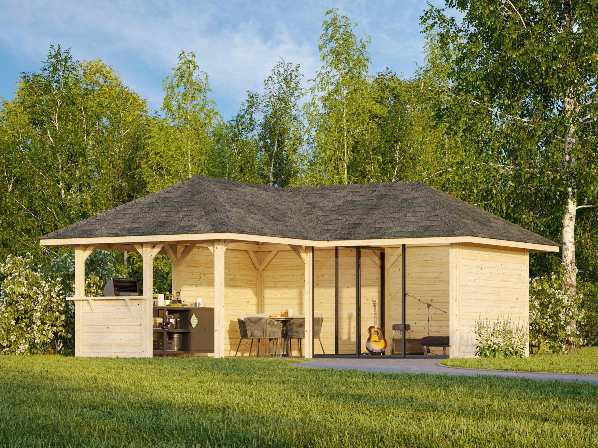 Palmako Pavillon Bianca 24,9 m2 Set 209 Slide