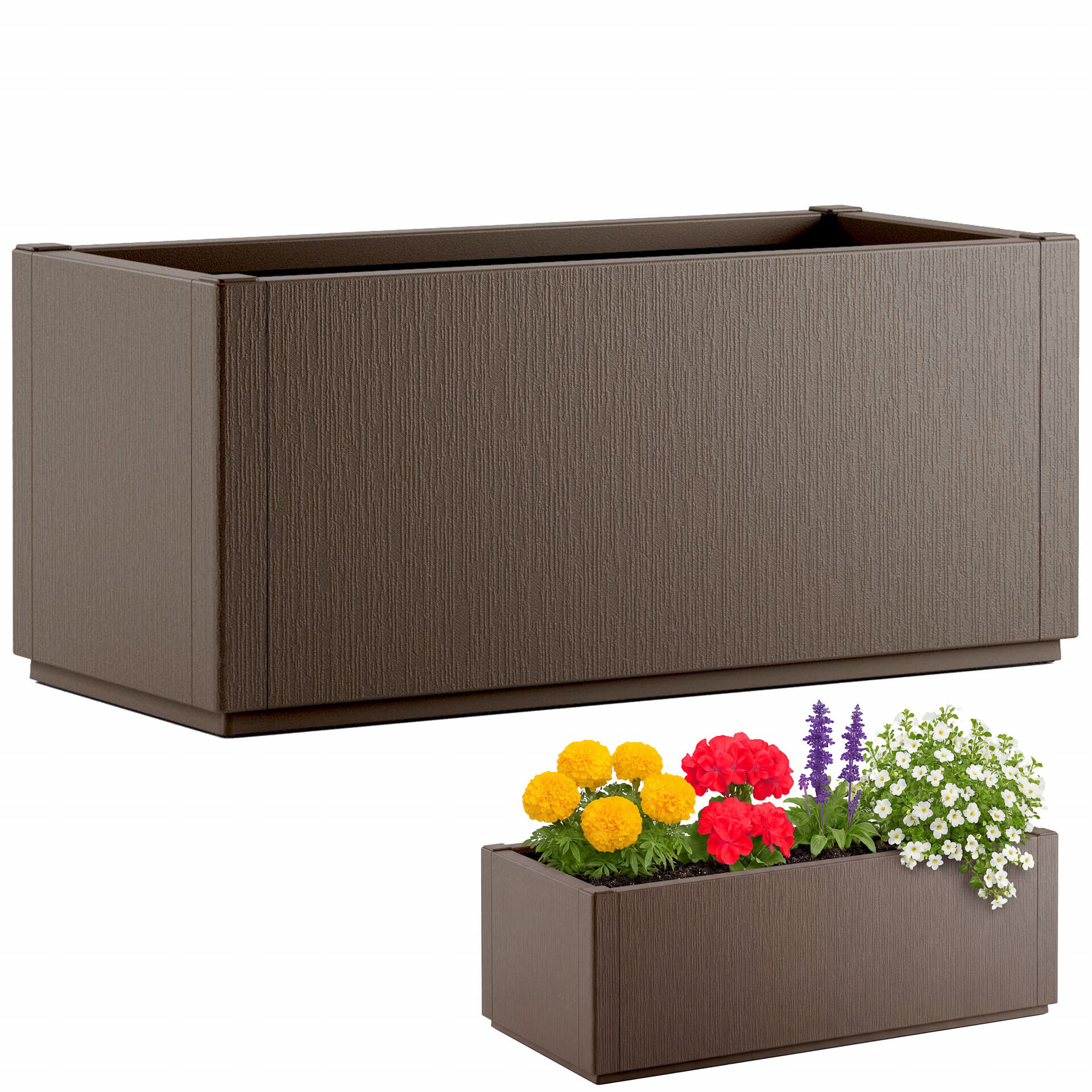 Blumentopf Ethica Braun Kunststoff 80x36x36cm
