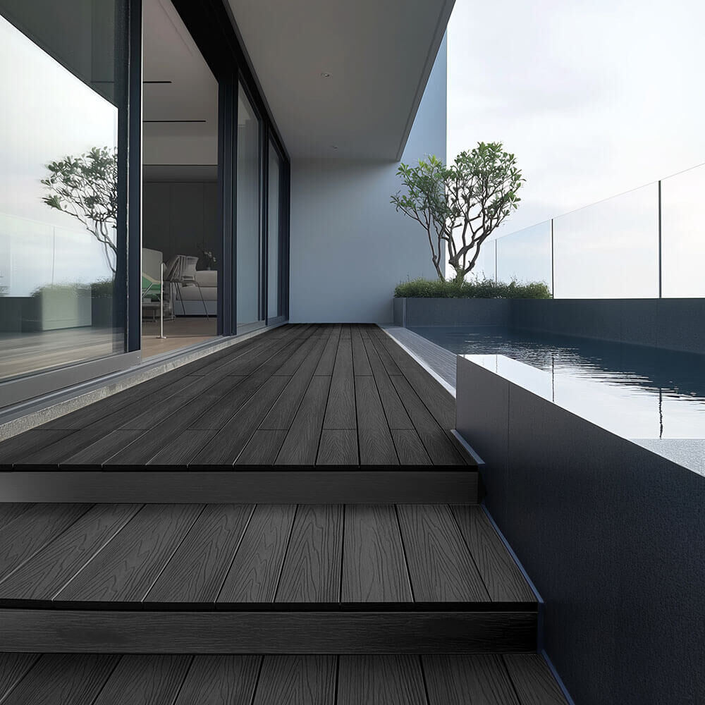 WPC Terrassendielen SAMANA PREMIUM Komplettset (inkl. Unterkonstruktion) - Anthrazit 10m²