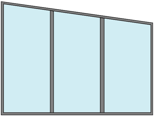 Seitenwand aus Polycarbonat anthrazit opal 2,5 m