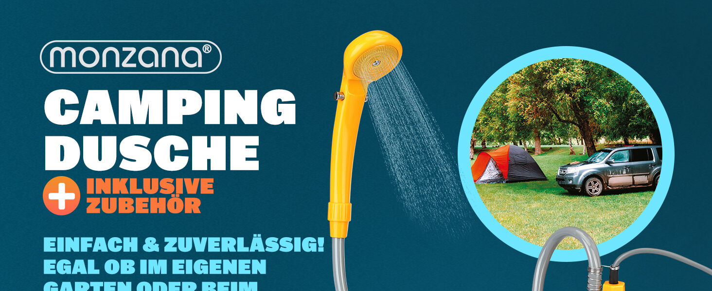 Campingdusche Gelb mit Tauchpumpe