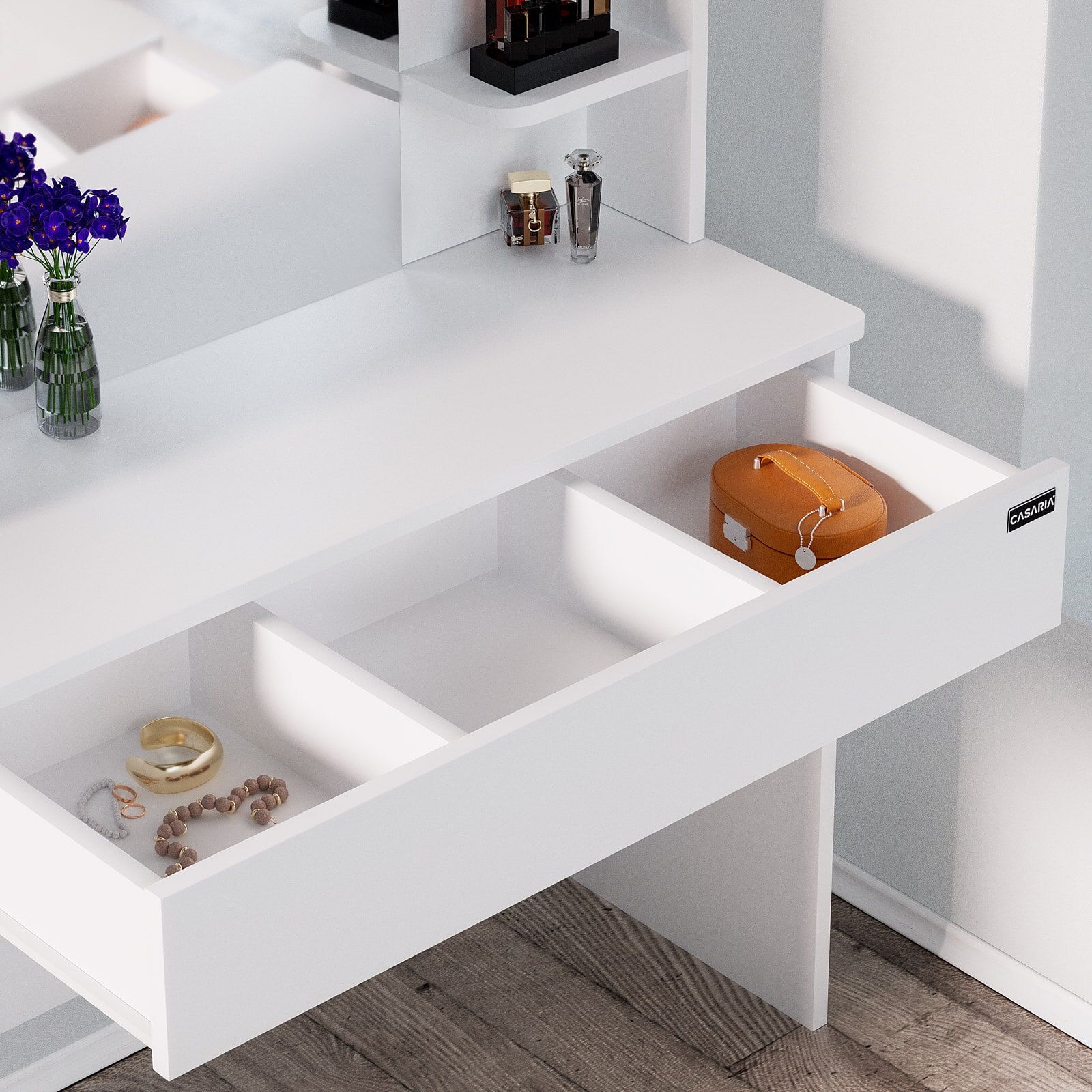 Schminktisch Lucia Weiß 140x110x40cm