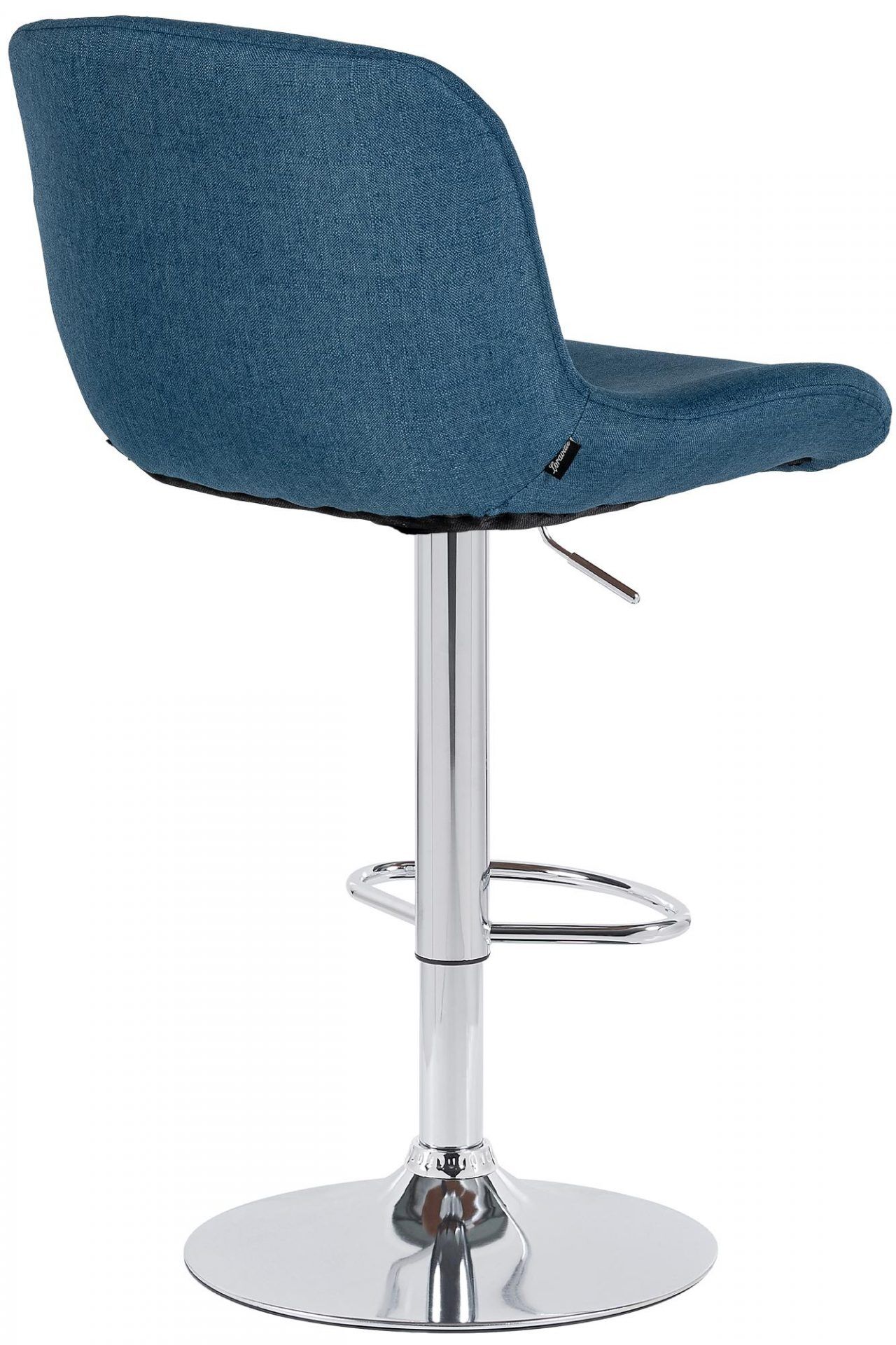 2er Set Barhocker Solon Chrom Stoff, blau