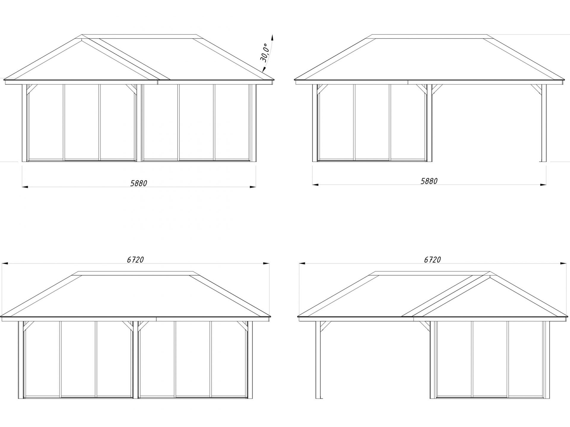 Palmako Pavillon Bianca 24,9 m2 Set 223 Slide