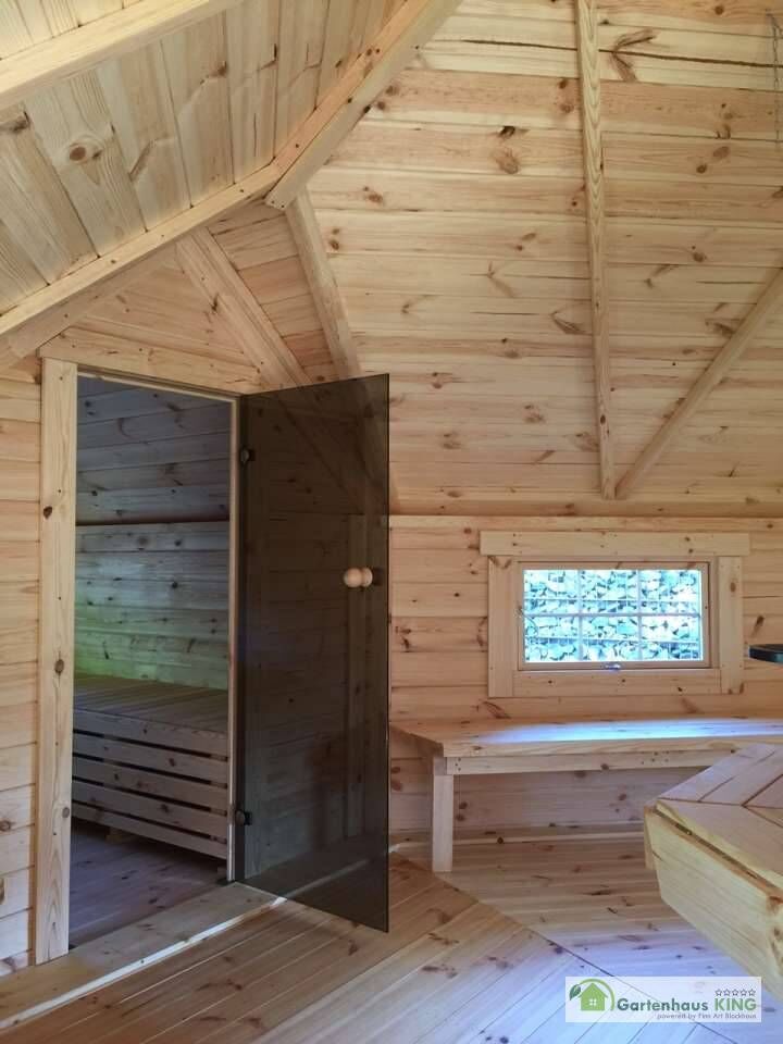 Finn Art Grillkota Elegance 16,5 m² mit Saunaanbau, Schwarz