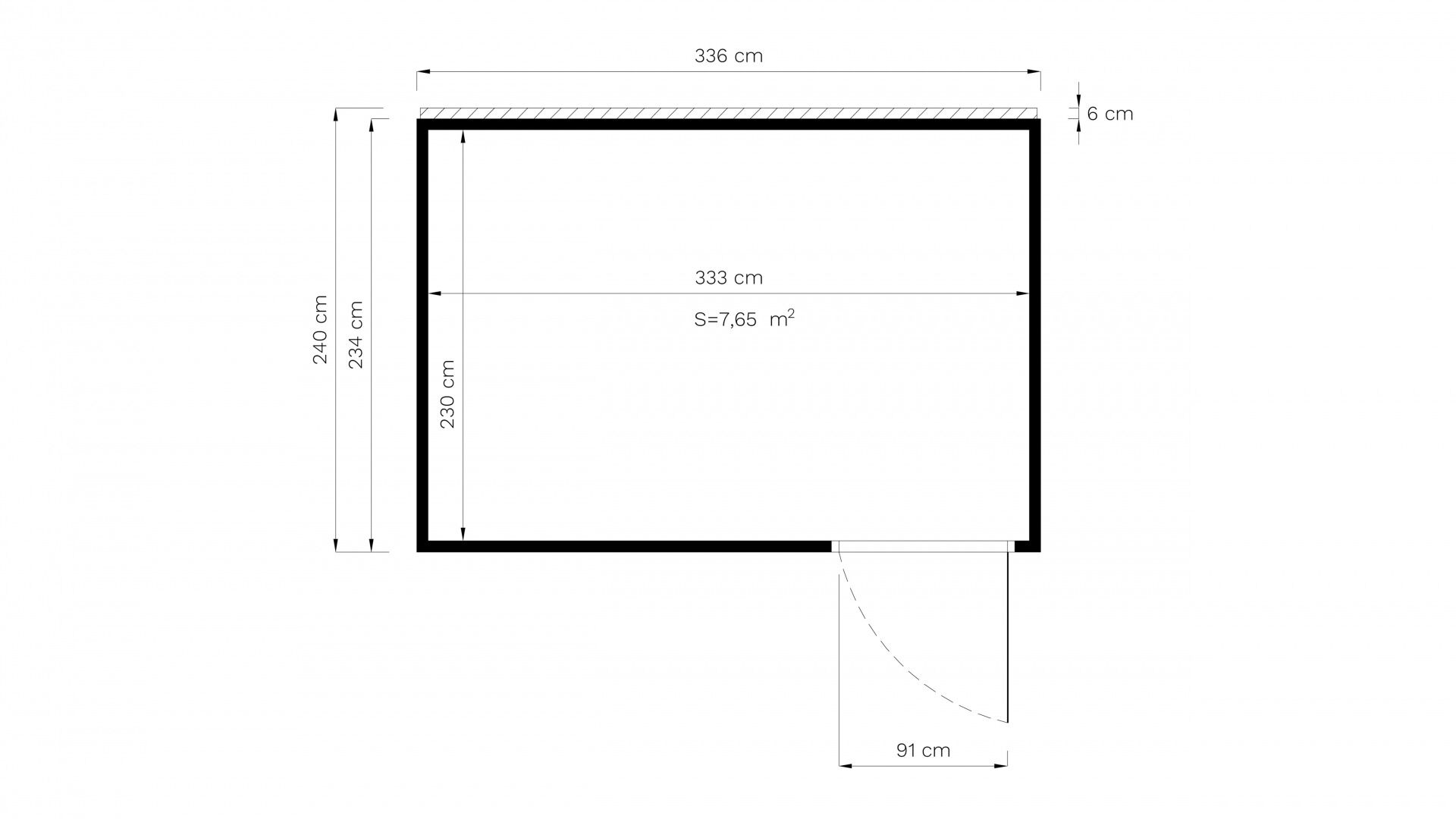 Gartenhaus Cubus 3 Hellgrau 337 x 234 cm