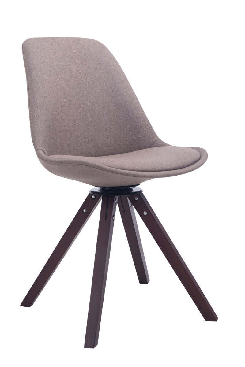 Besucherstuhl Troyes Drehbar Walnuss Stoff Square, taupe