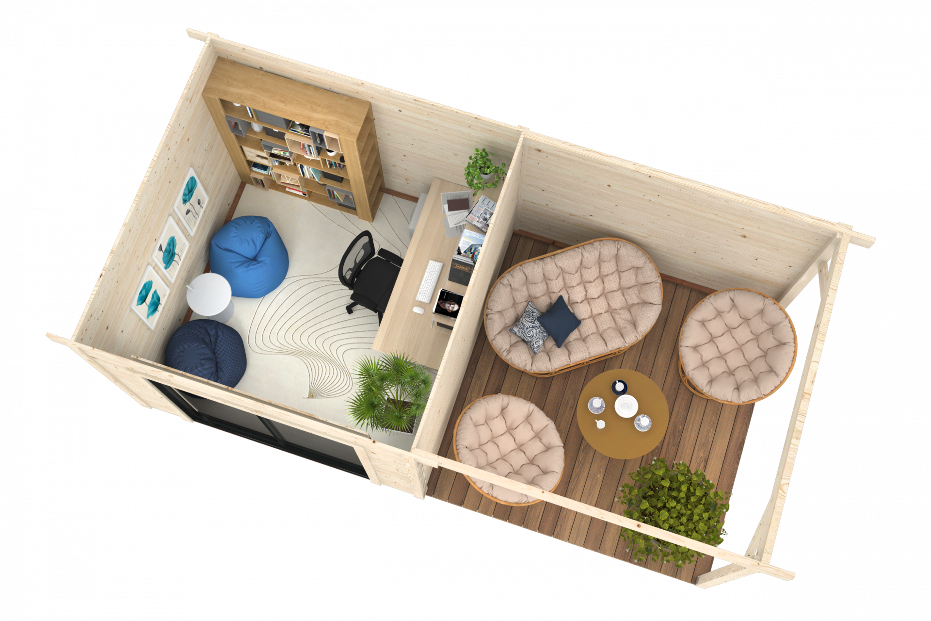 Flachdach Gartenhaus Aktion 45 Plus