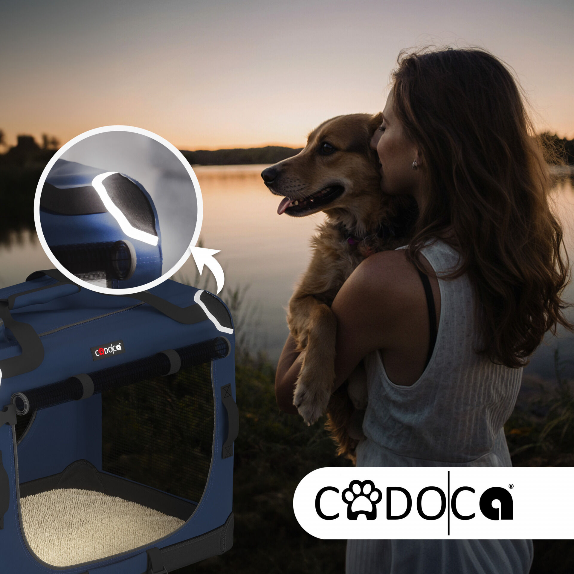 Hundebox faltbar L 70x52x50cm Blau