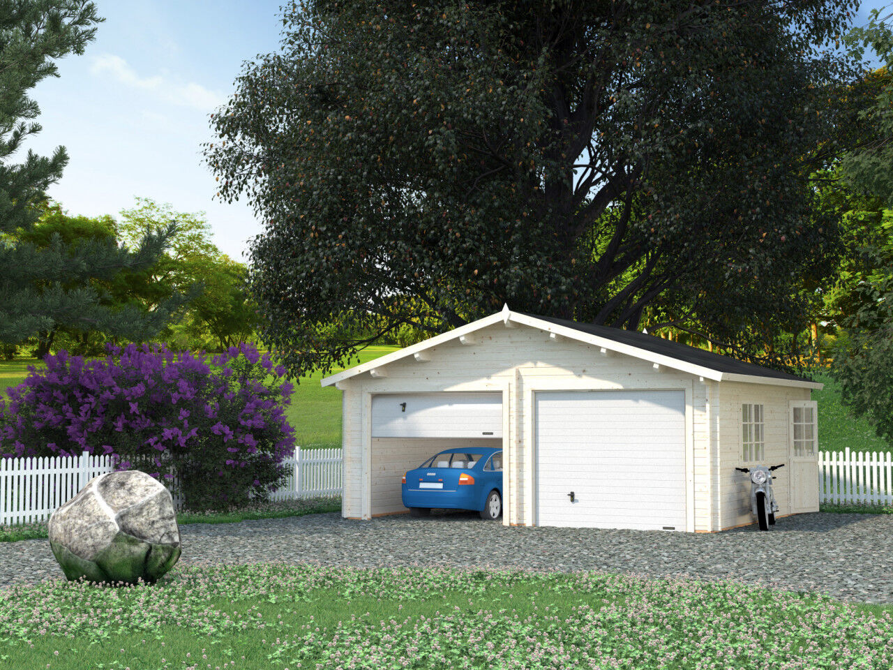 Palmako Holzgarage Roger 28,4 m² mit Sektionaltor