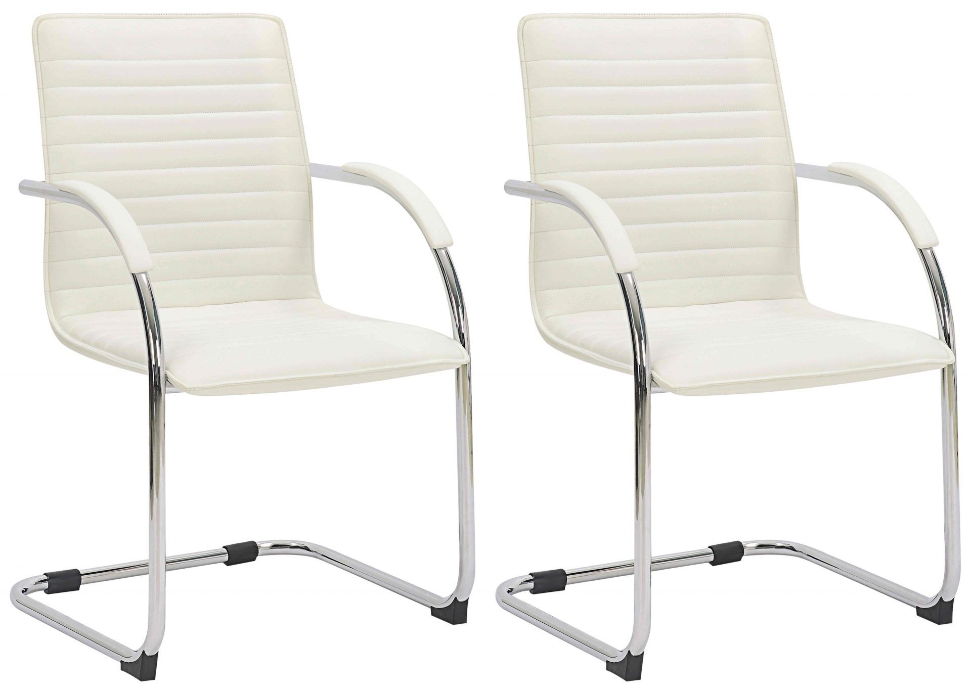 2er Set Besucherstühle Tira Kunstleder, creme