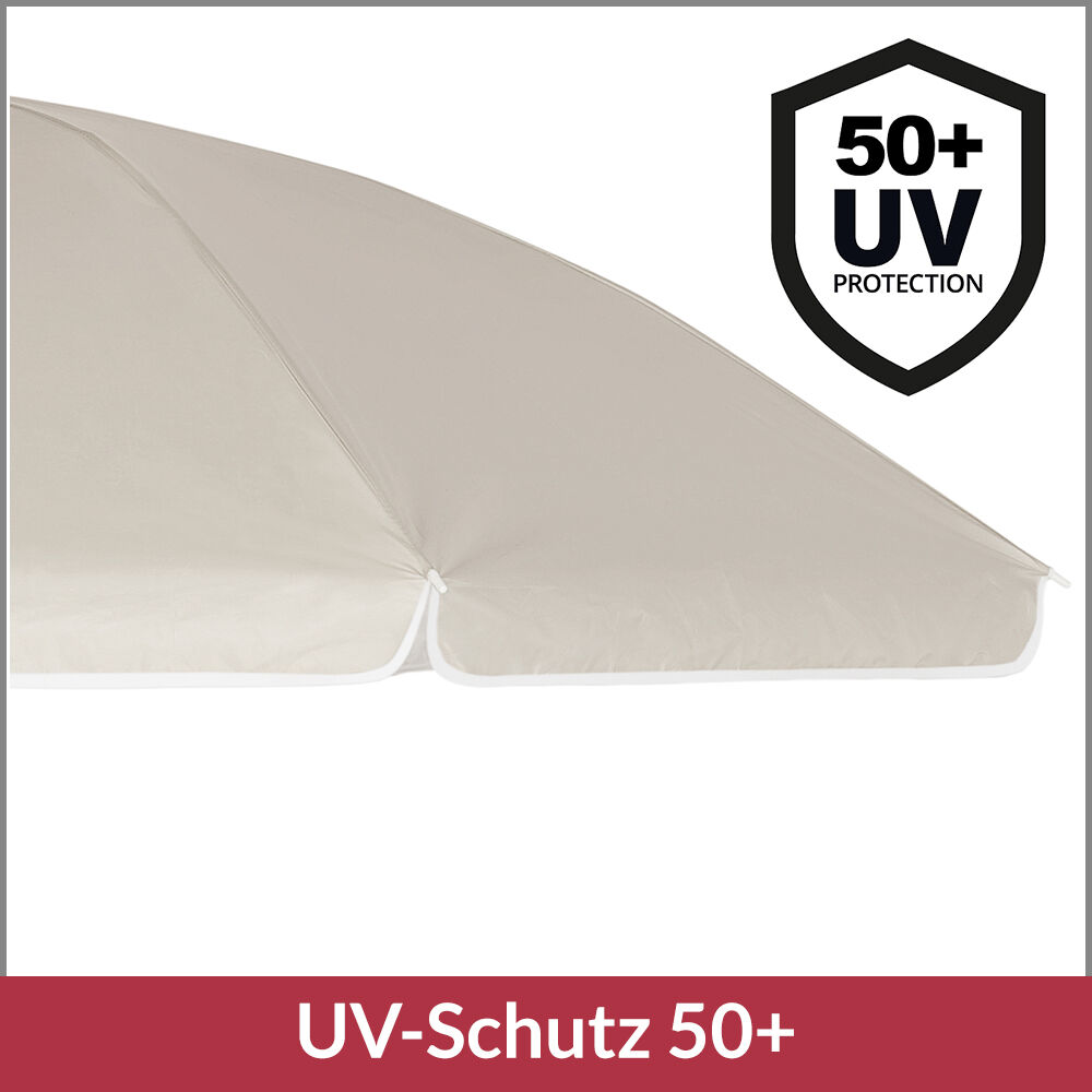 Sonnenschirm Cyprus Beige 180cm UV-Schutz 50+ Neigefunktion