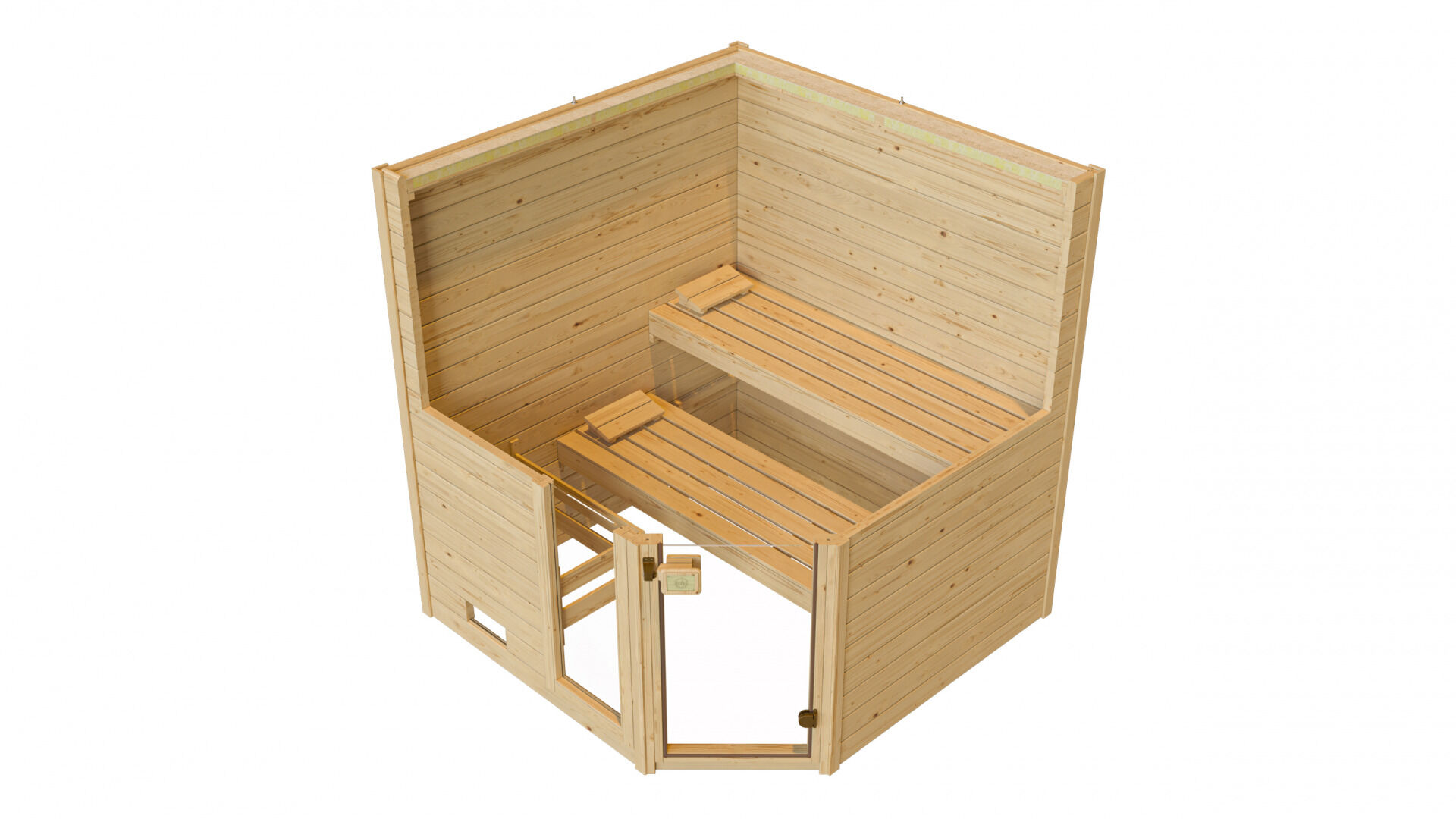 weka Massivholzsauna 38 mm VALIDA Eck 2F