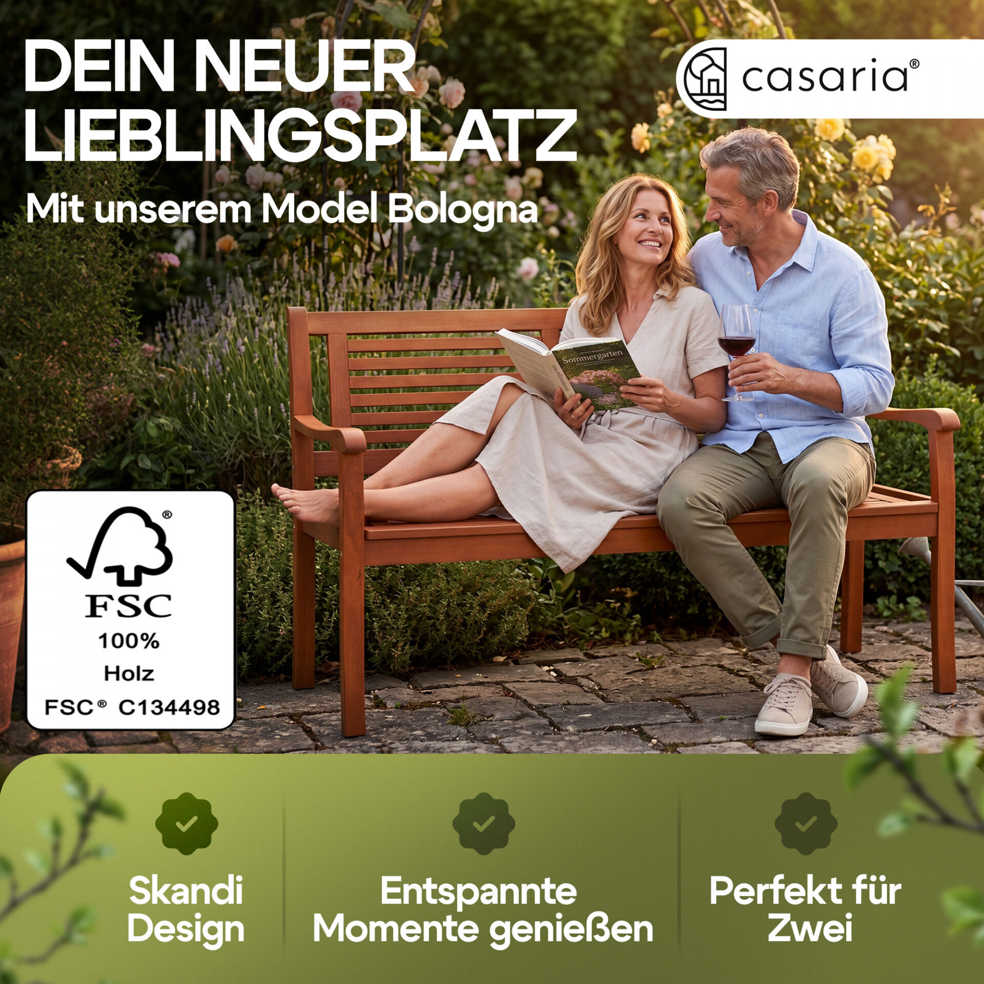 Gartenbank Eukalyptusholz 120x56x88cm FSC®-zertifiziert