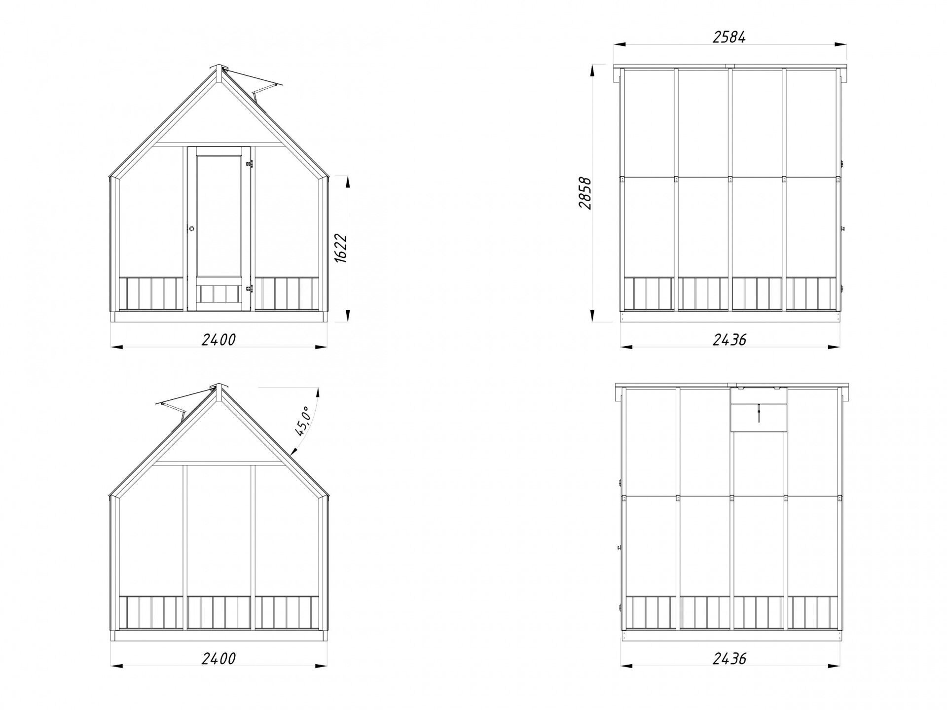 Palmako Gewächshaus Emilia 5,4 m²