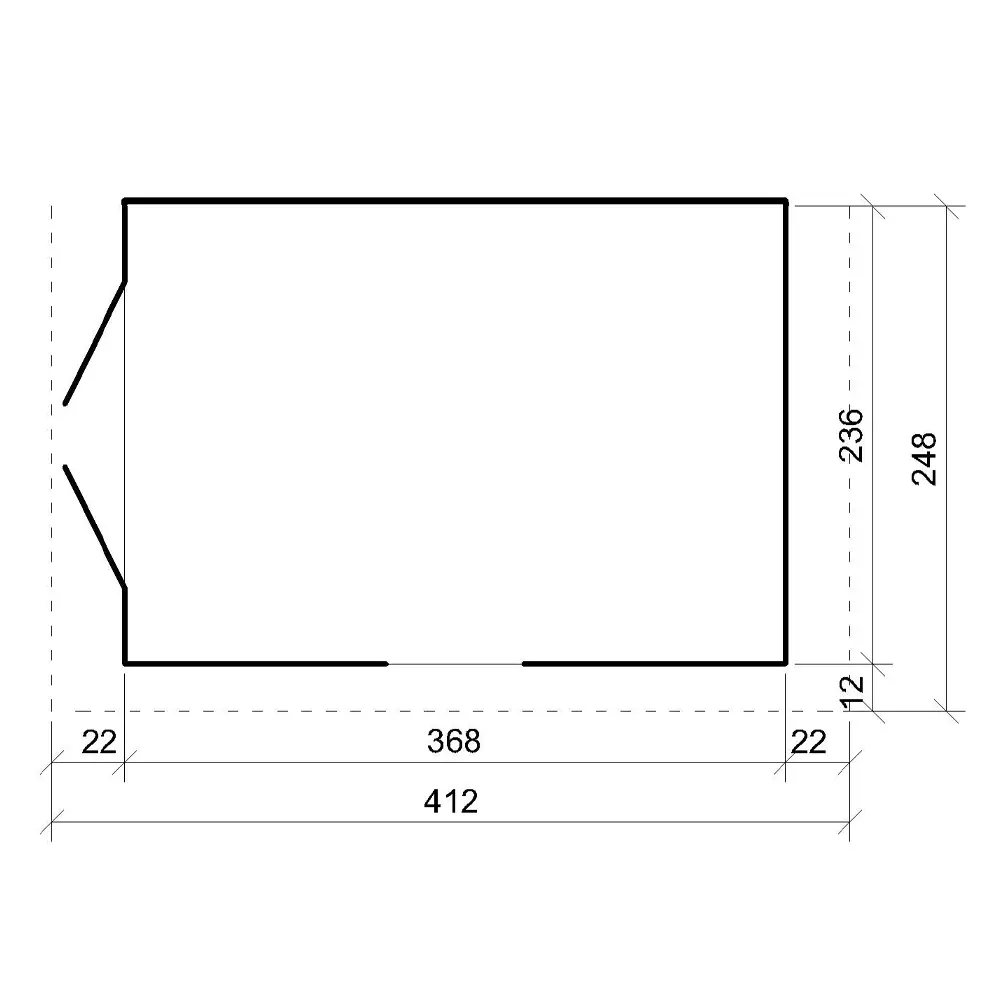 Pultdach Gartenhaus Norge 12 mit LP® SmartSide® M939 – 236 x 368 cm – 9 m2