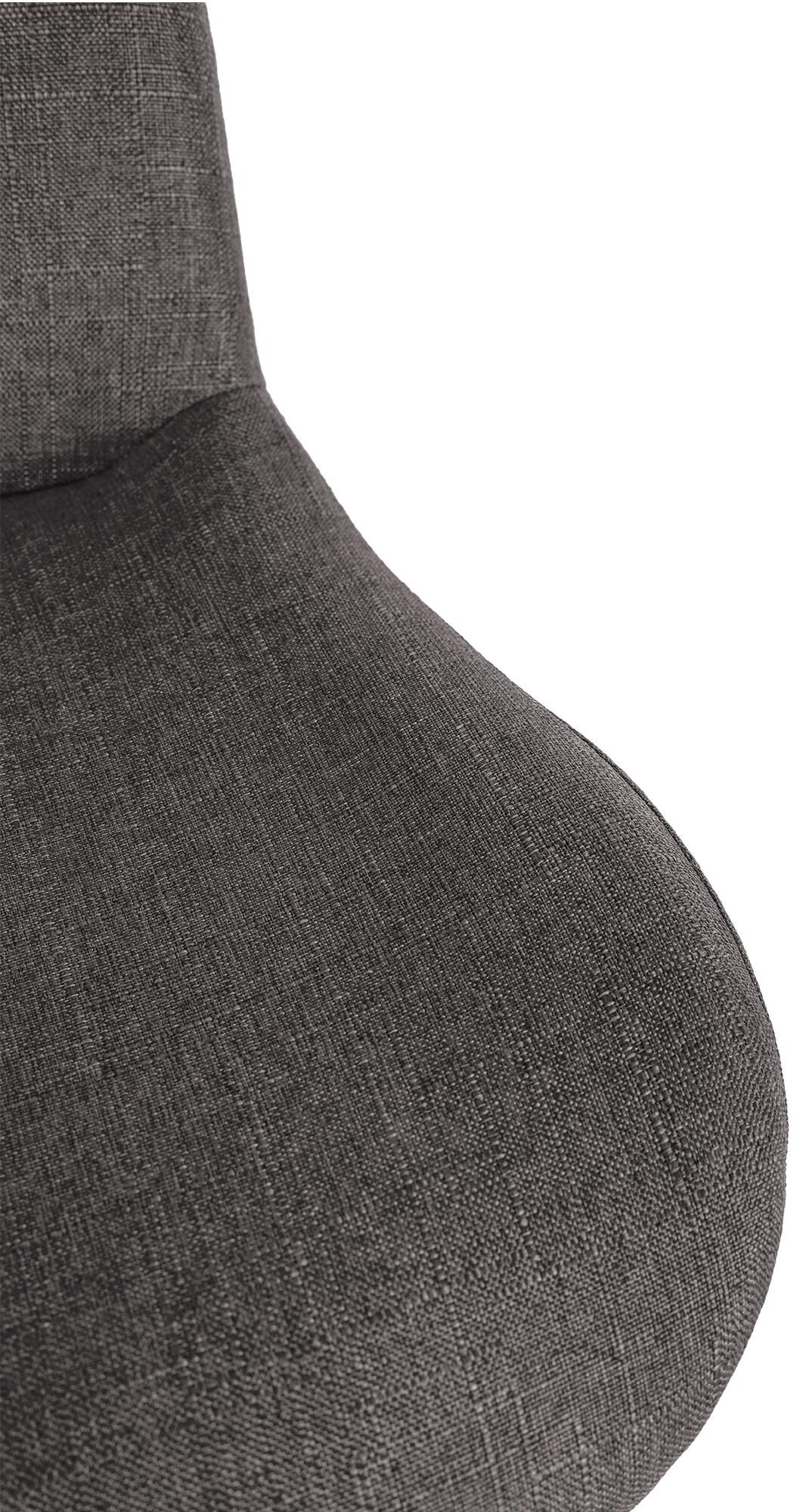 2er Set Barhocker Solon Chrom Stoff, dunkelgrau