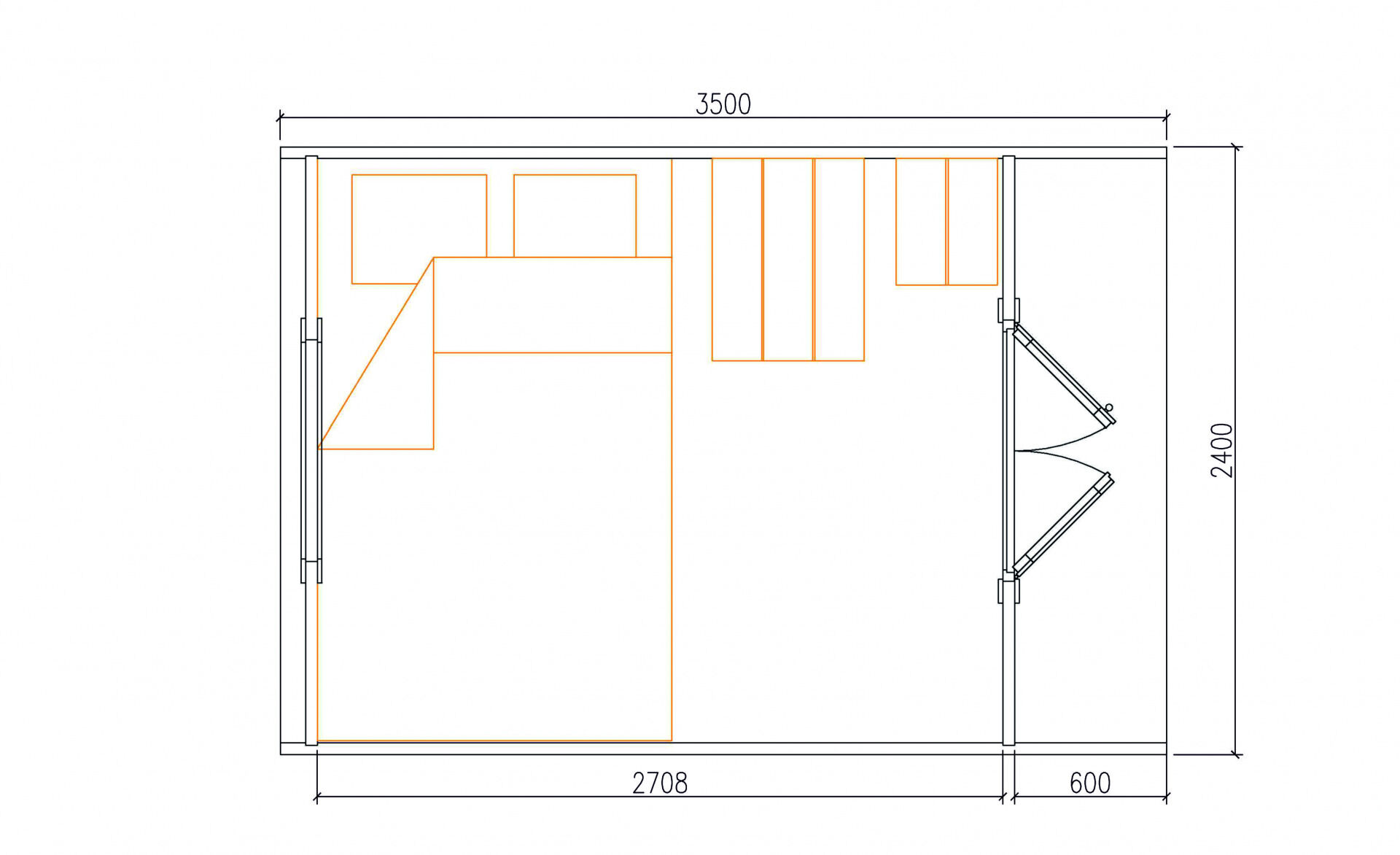 Camping Pod Helsinki 240x350, montiert
