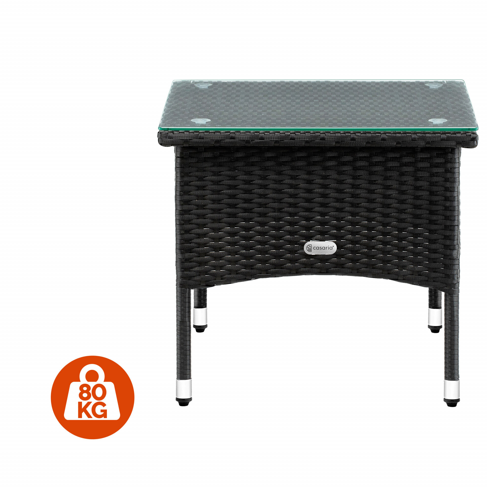 Polyrattan Beistelltisch Schwarz 50x50x45cm
