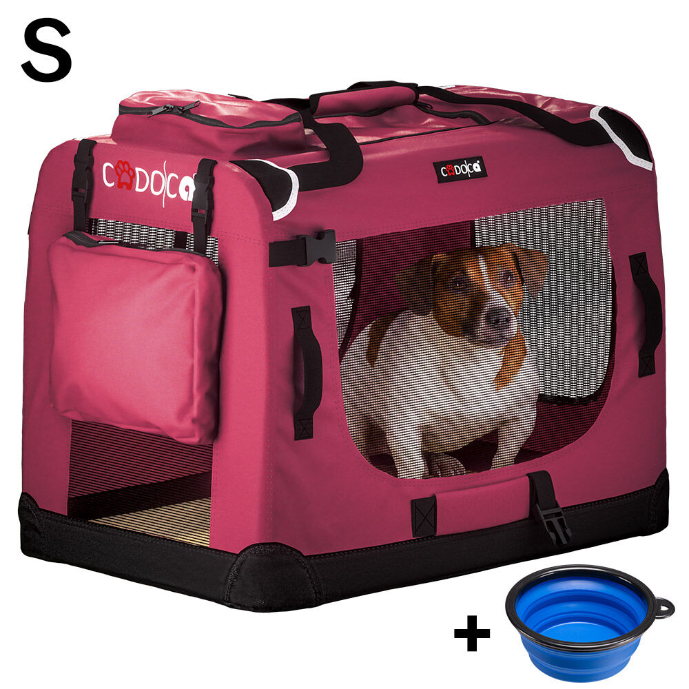 Hundebox faltbar S 50x34x36cm Dunkelrot