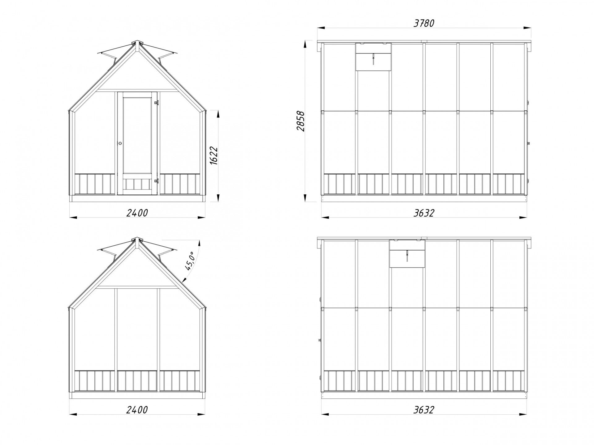 Palmako Gewächshaus Emilia 8,2 m²