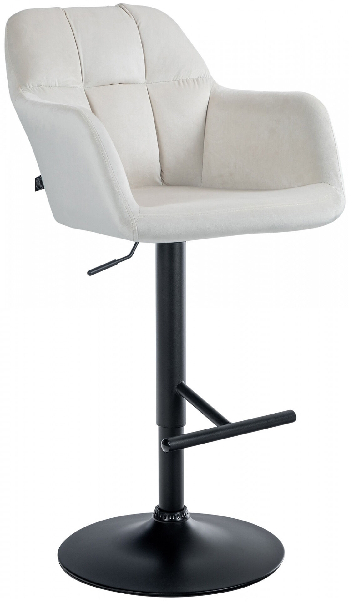 Barhocker Natoma Samt schwarz, creme