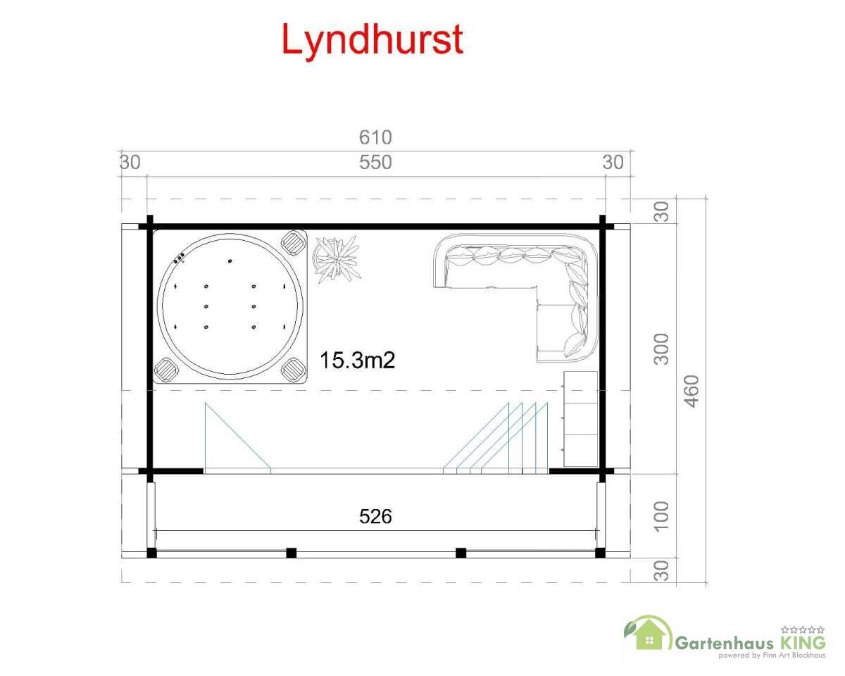 Lasita Maja Gartenhaus Lyndhurst_Grundriss