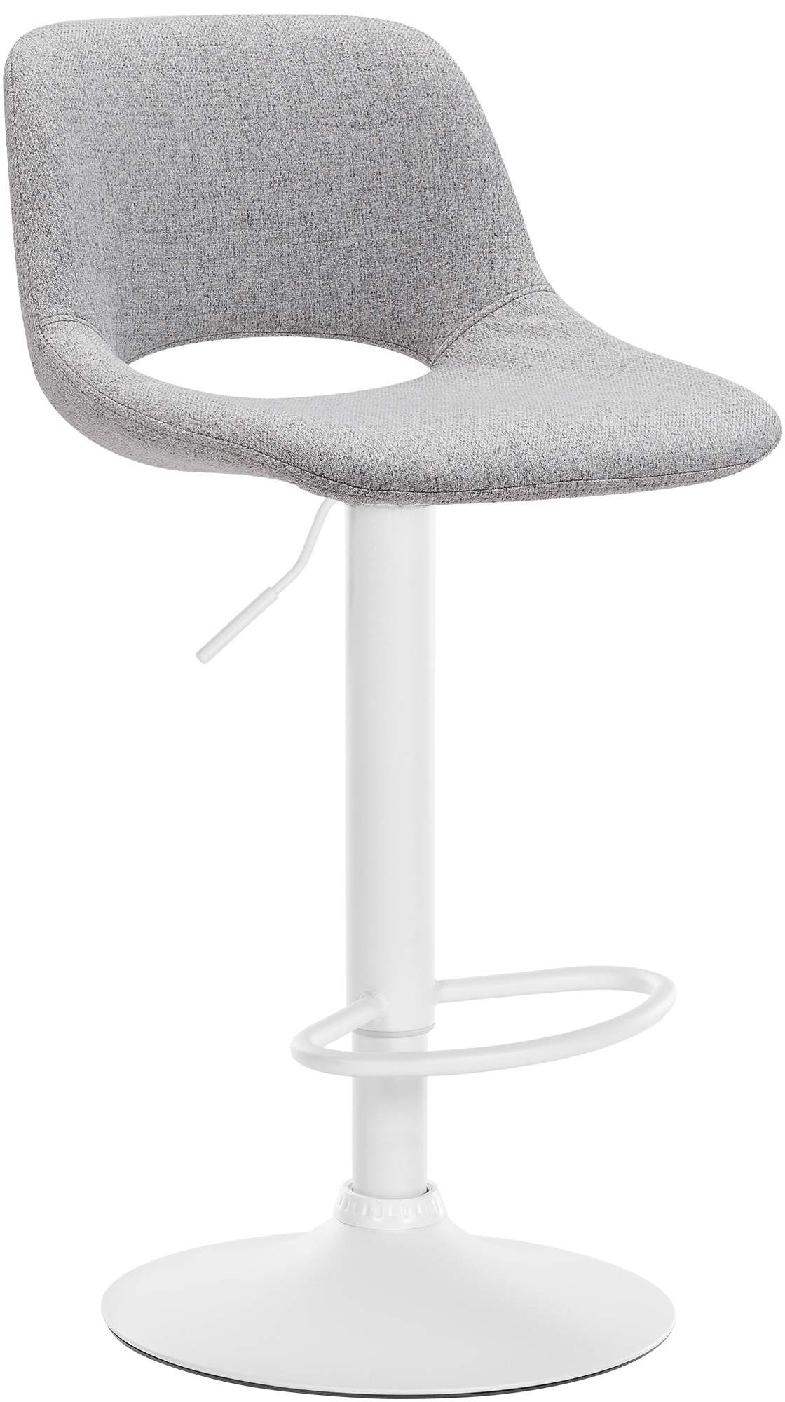 Barhocker Camden Stoff weiß, hellgrau