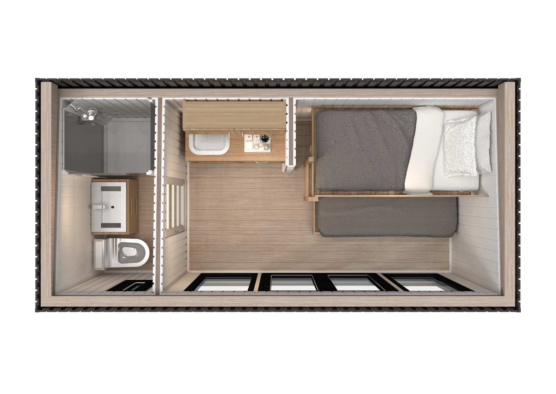 Mobilhaus Tinyhaus 2,3 x 4,9 m, Naturbelassen