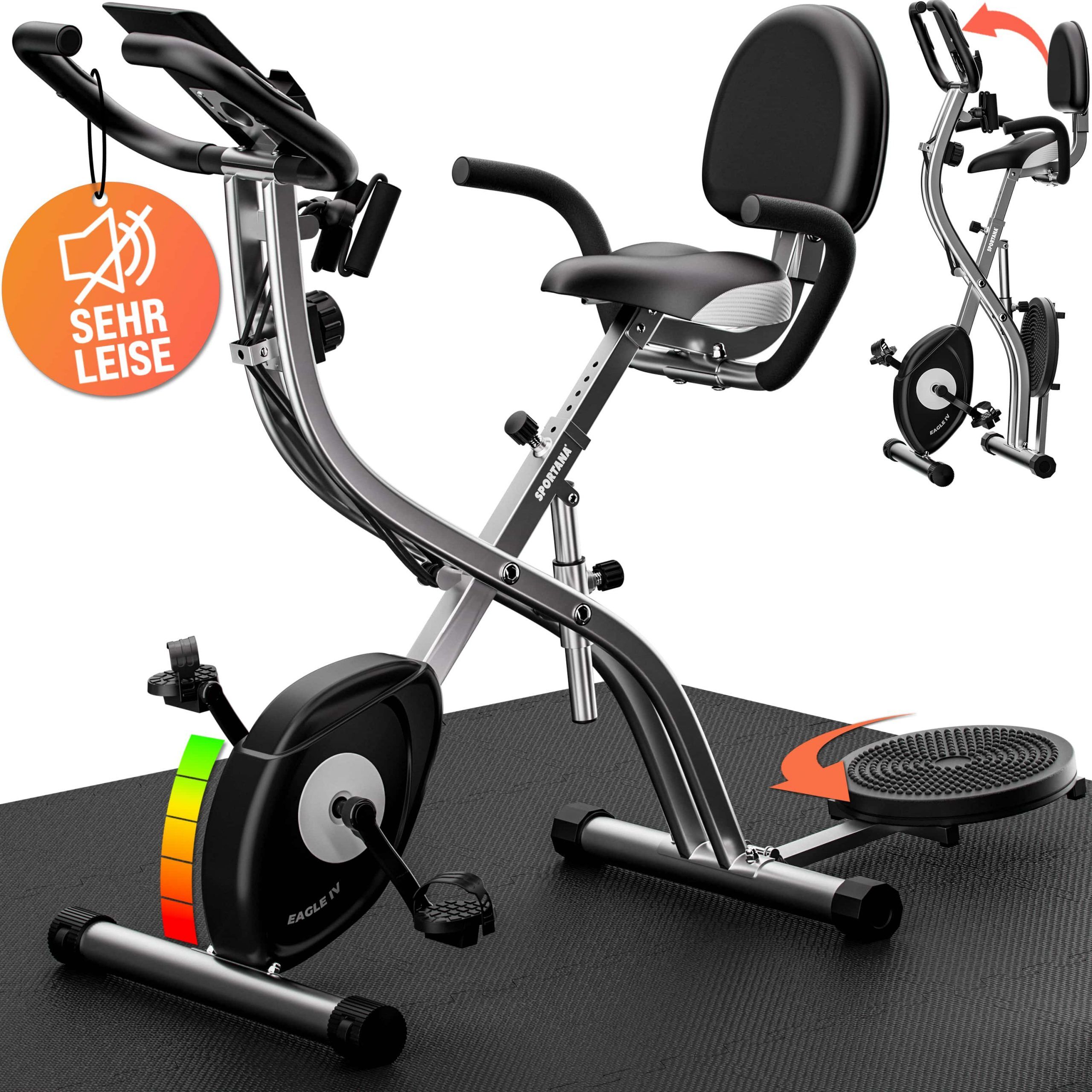 664218 Heimtrainer Fahrrad Eagle 4 Pulssensoren App kompatibel