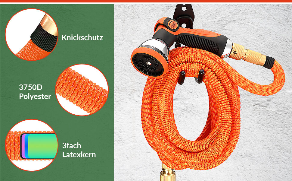 Gartenschlauch Orange 30m flexibel