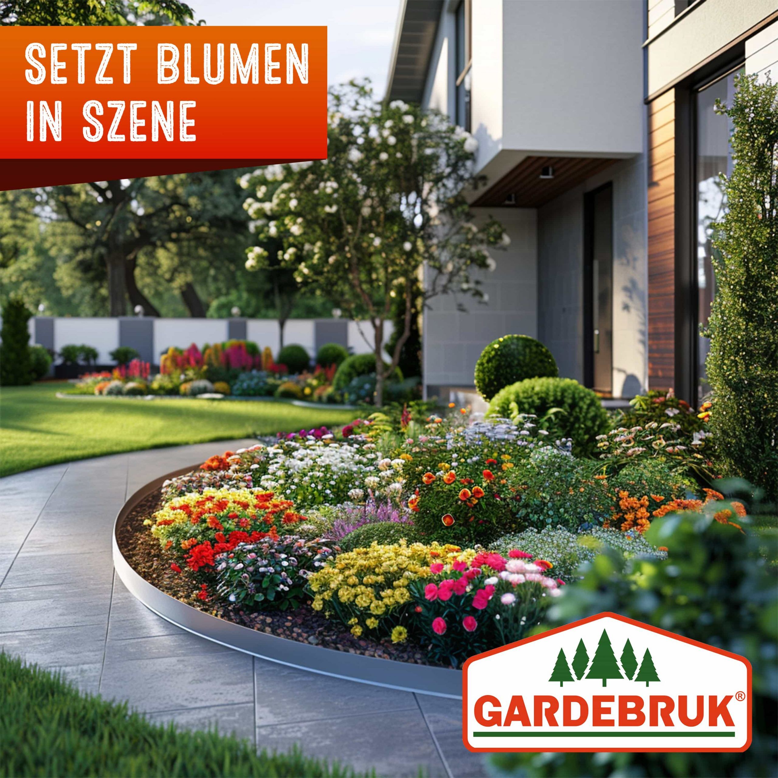 Beeteinfassung 5er-Set Silber Metall 5mx14cm